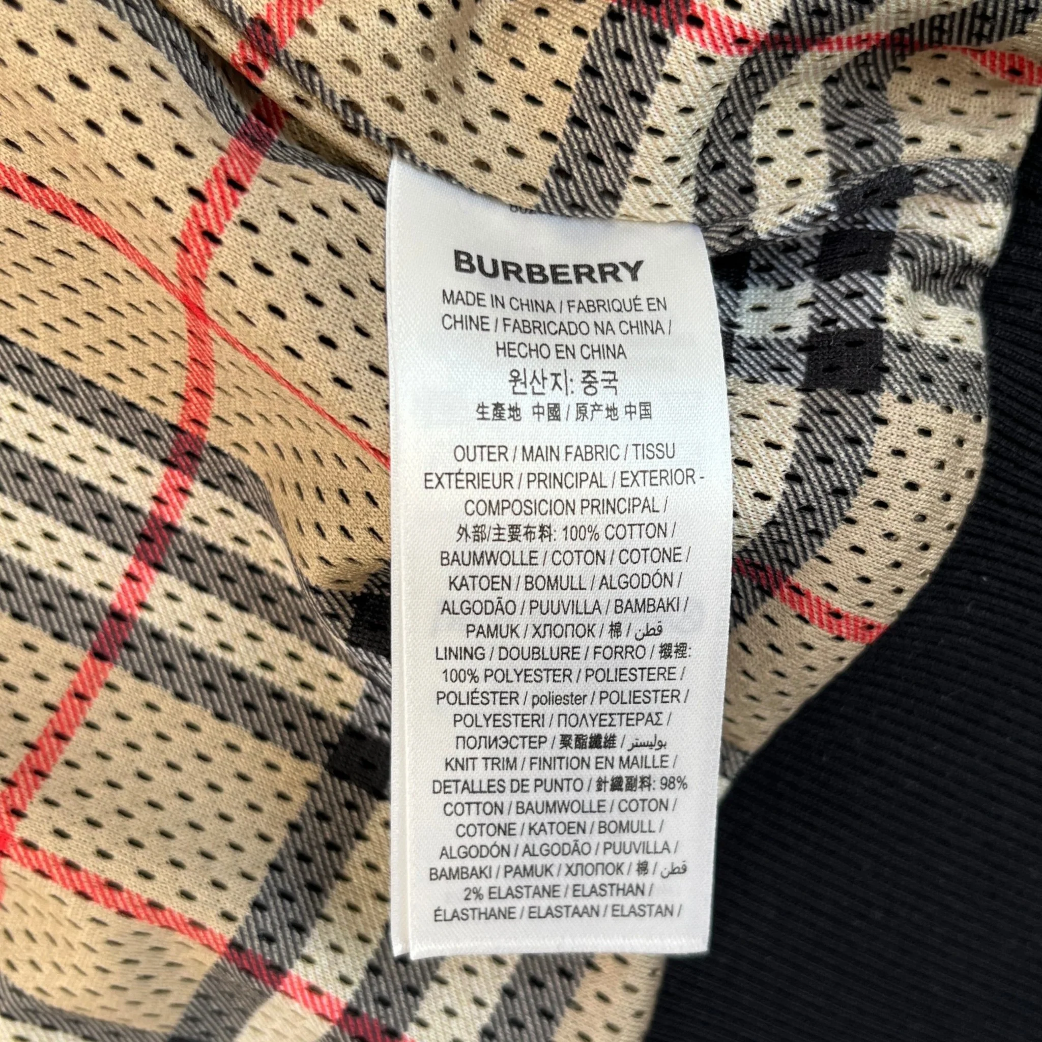Men's Check Logo Print Hoodie Black Size XS - Image 10