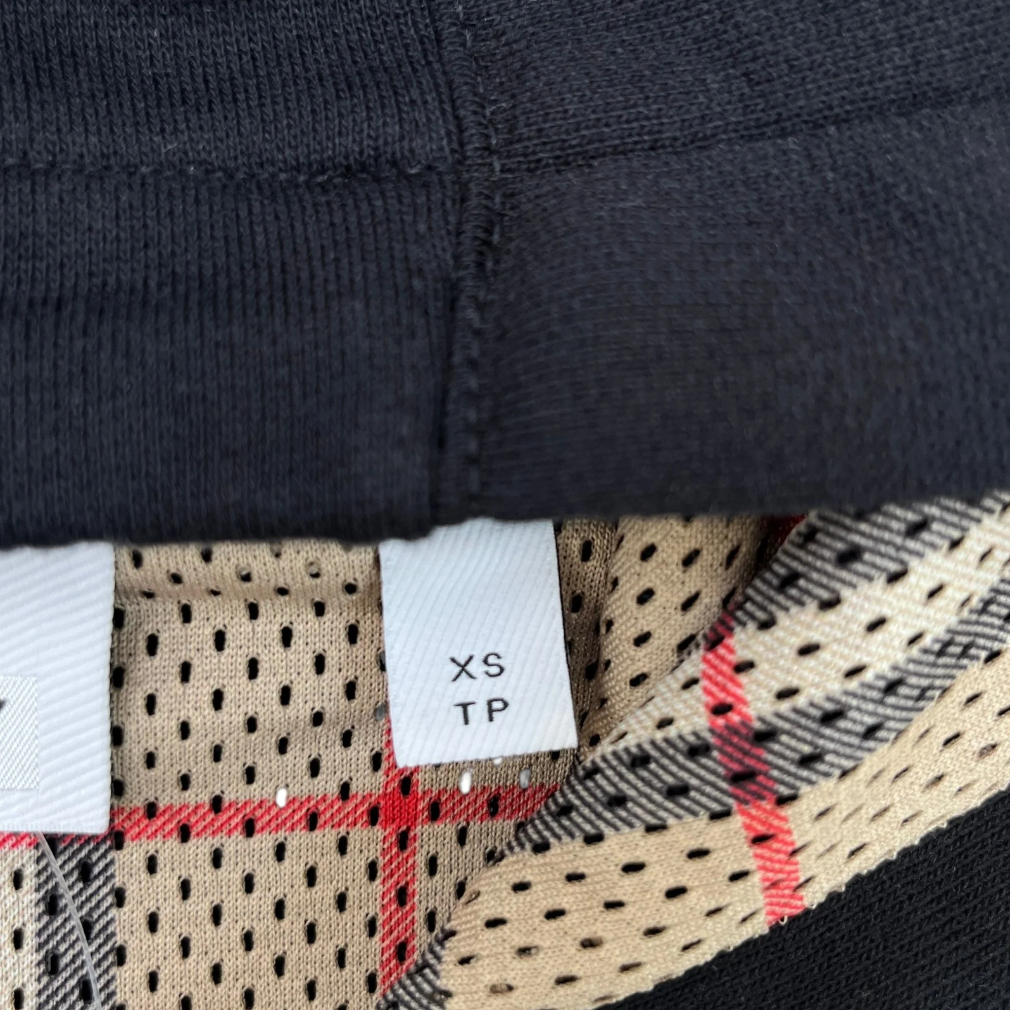 Men's Check Logo Print Hoodie Black Size XS - Image 8