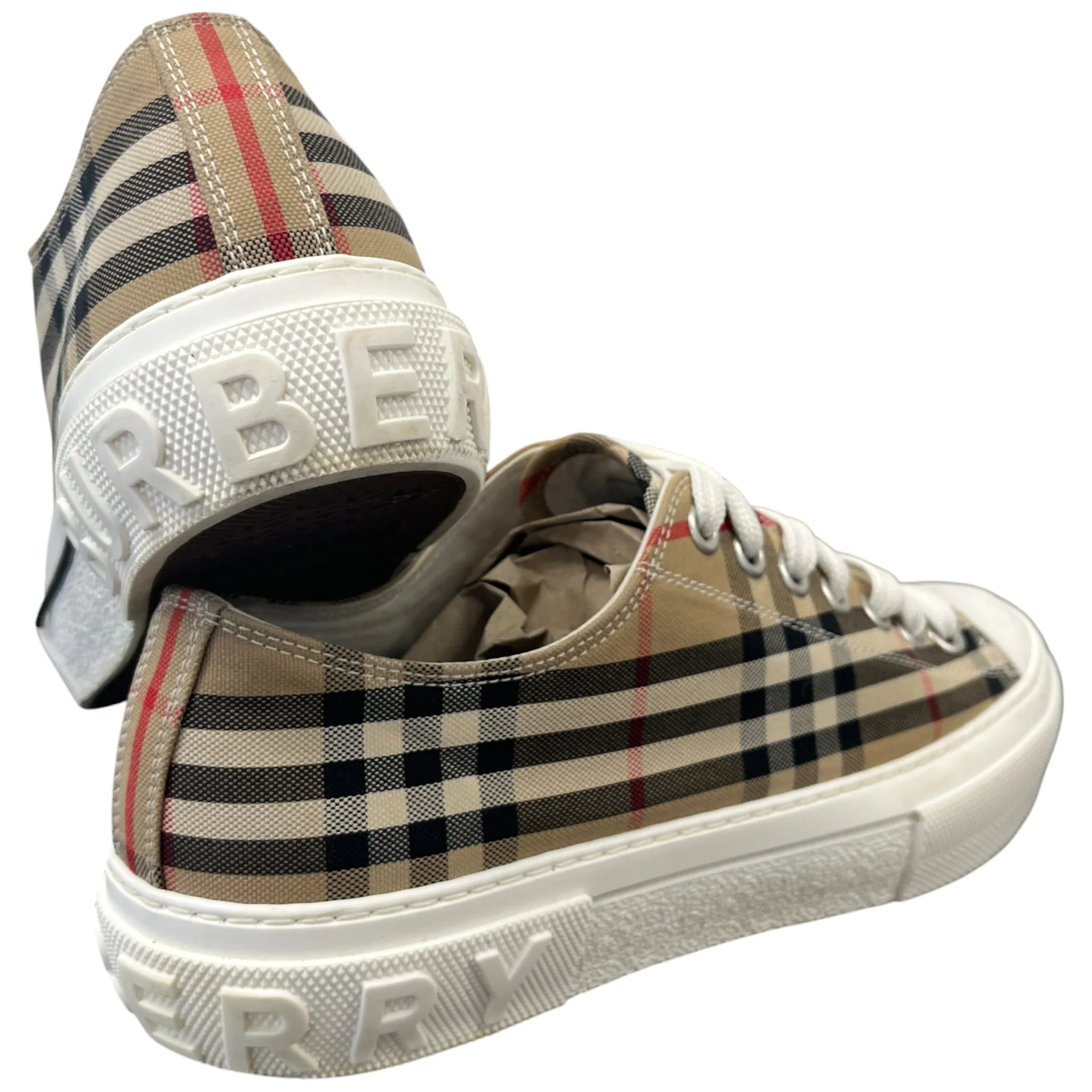 Men's Check Low Trainers Brown Size EU 43 / UK 9 - Image 10