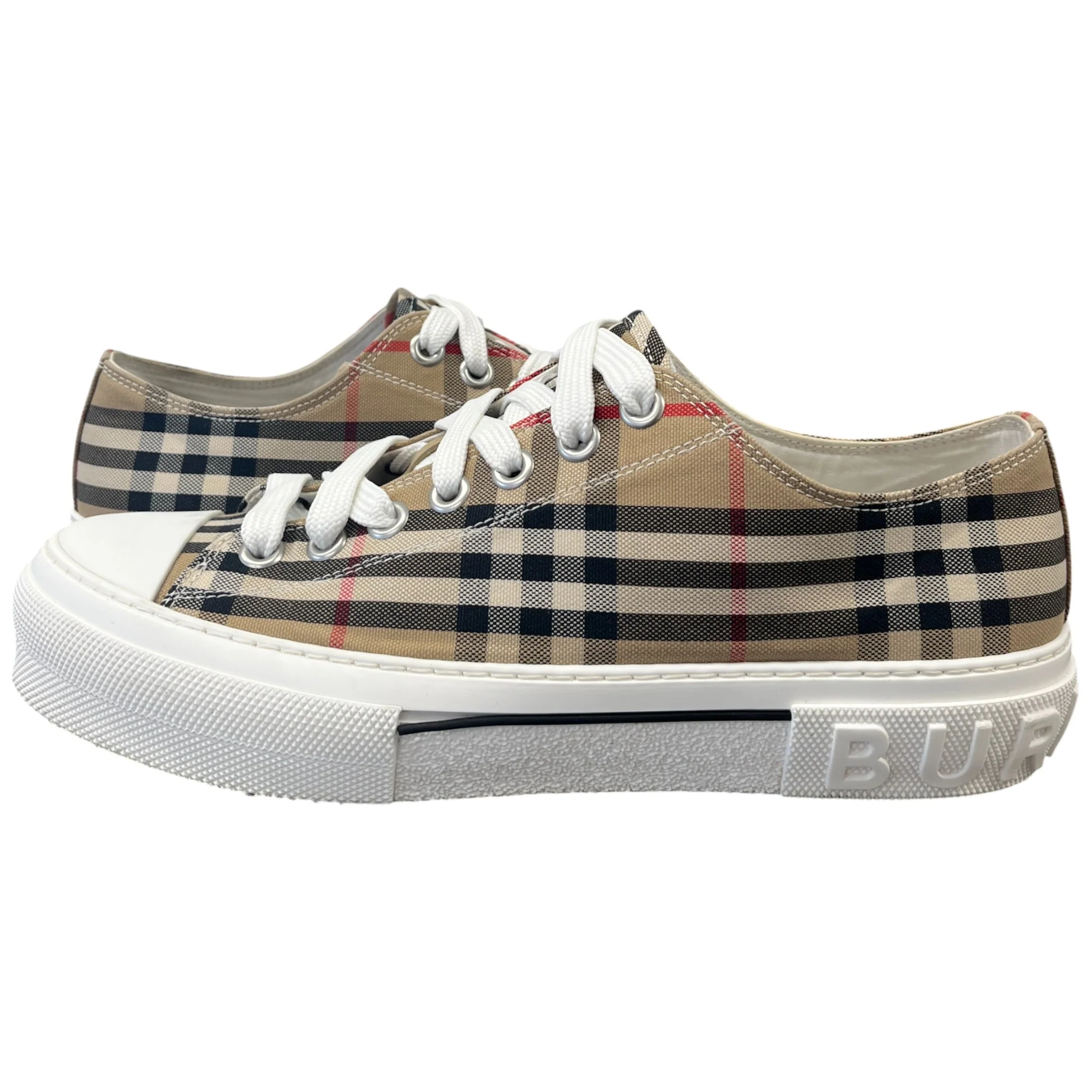 Men's Check Low Trainers Brown Size EU 43 / UK 9 - Image 3
