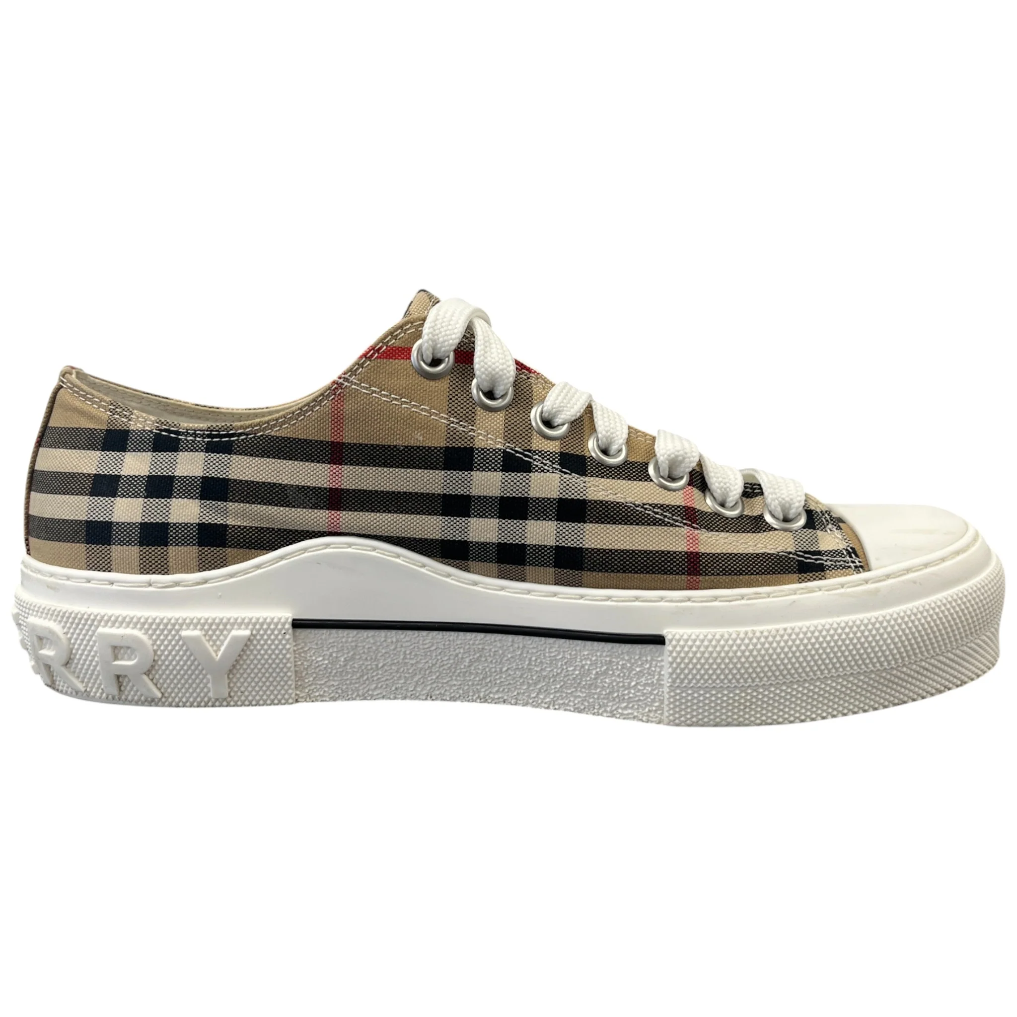 Men's Check Low Trainers Brown Size EU 43 / UK 9 - Image 4