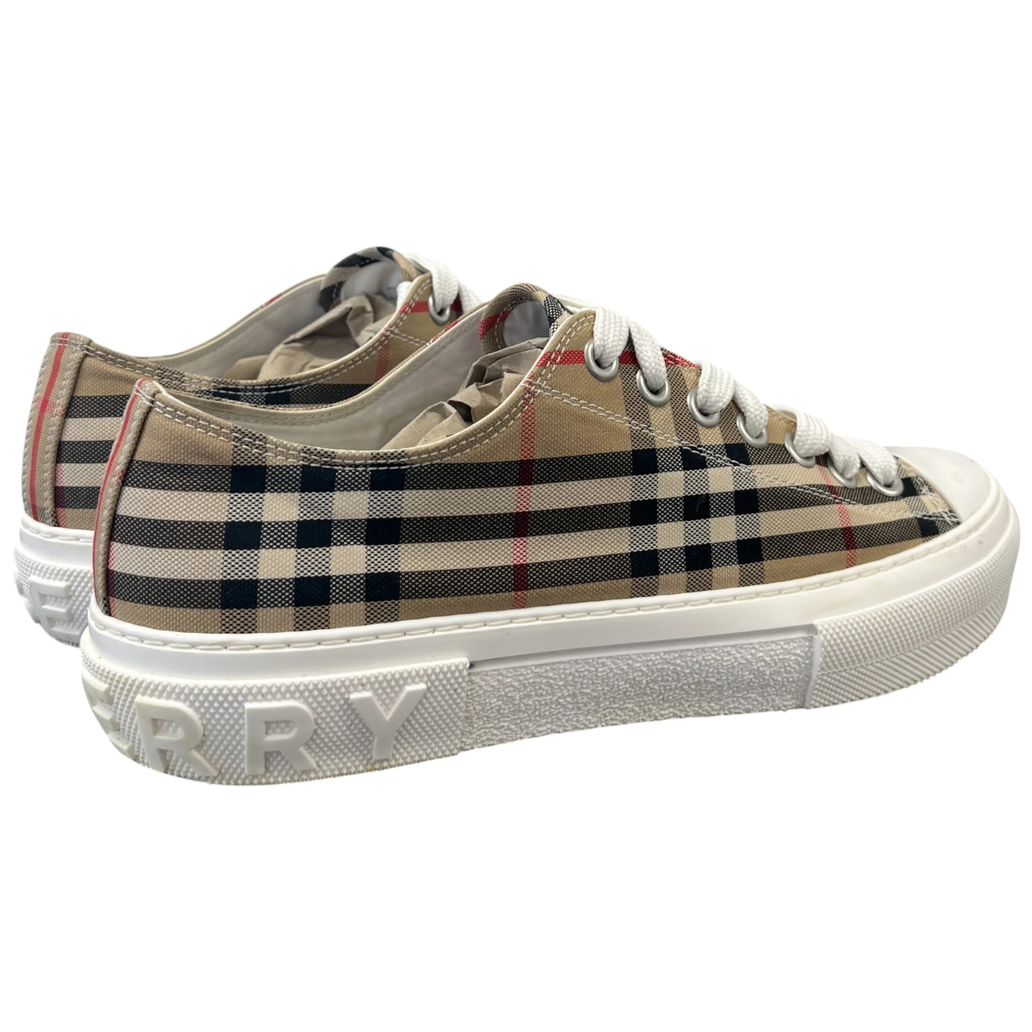 Men's Check Low Trainers Brown Size EU 43 / UK 9 - Image 9