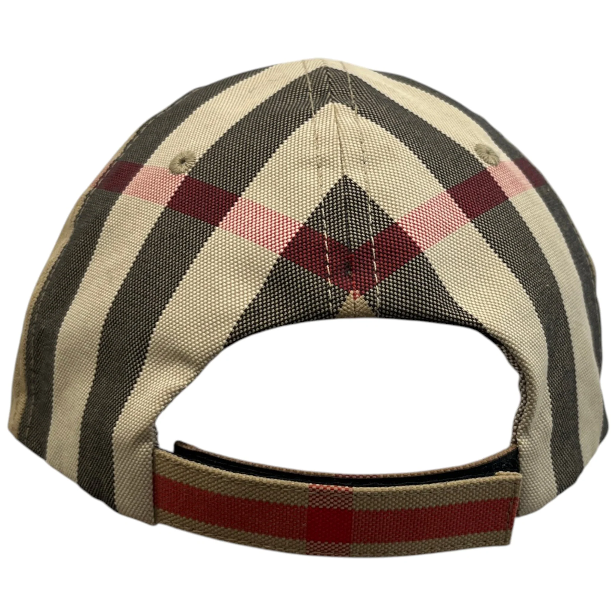 Men's Check Print Cap Beige Size M - Image 2