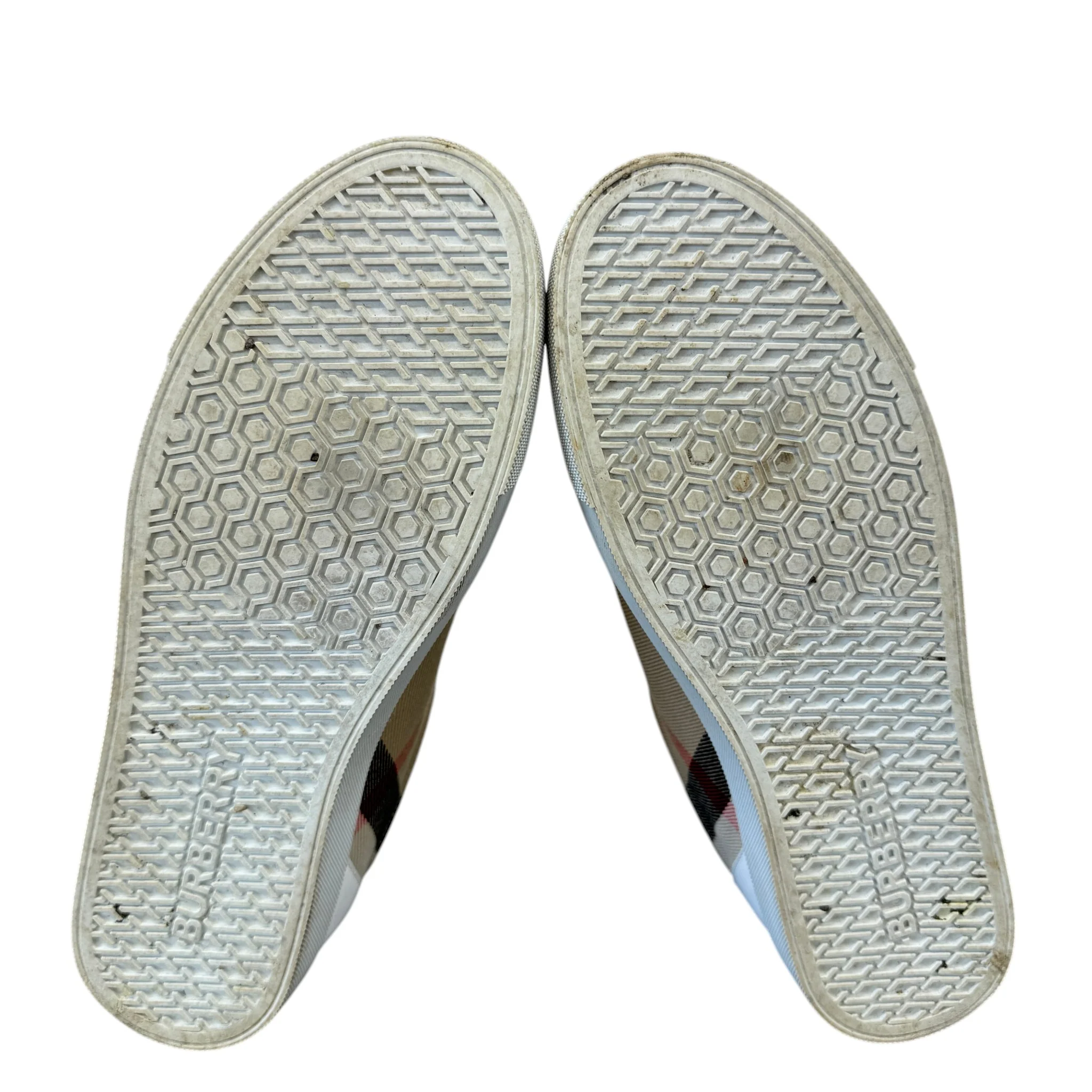 Men's Check Print Low Trainers White Size EU 39.5 / UK 5.5 - Image 10