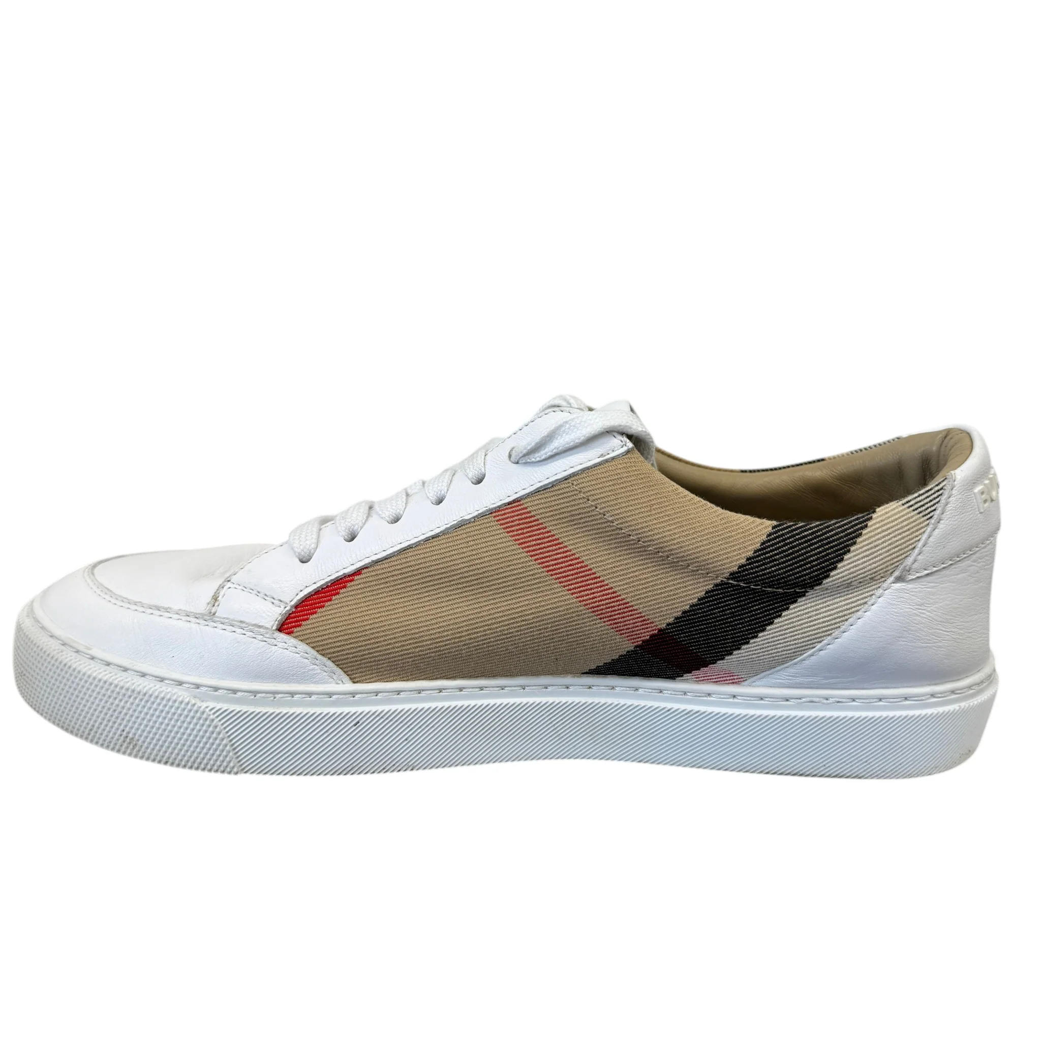 Men's Check Print Low Trainers White Size EU 39.5 / UK 5.5 - Image 2