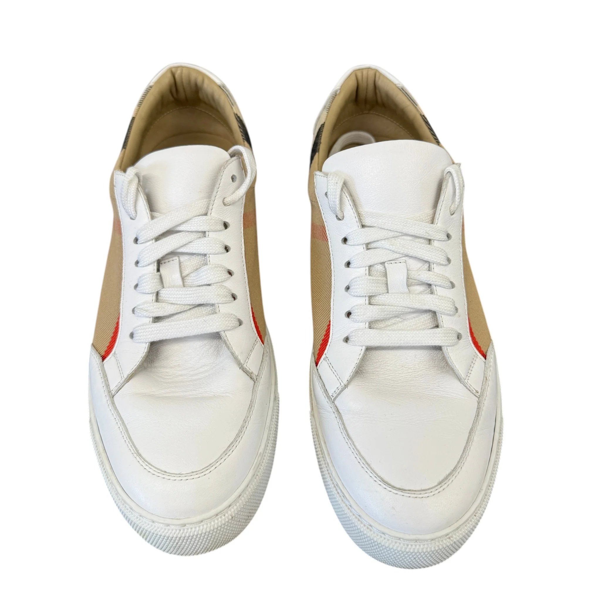 Men's Check Print Low Trainers White Size EU 39.5 / UK 5.5 - Image 6