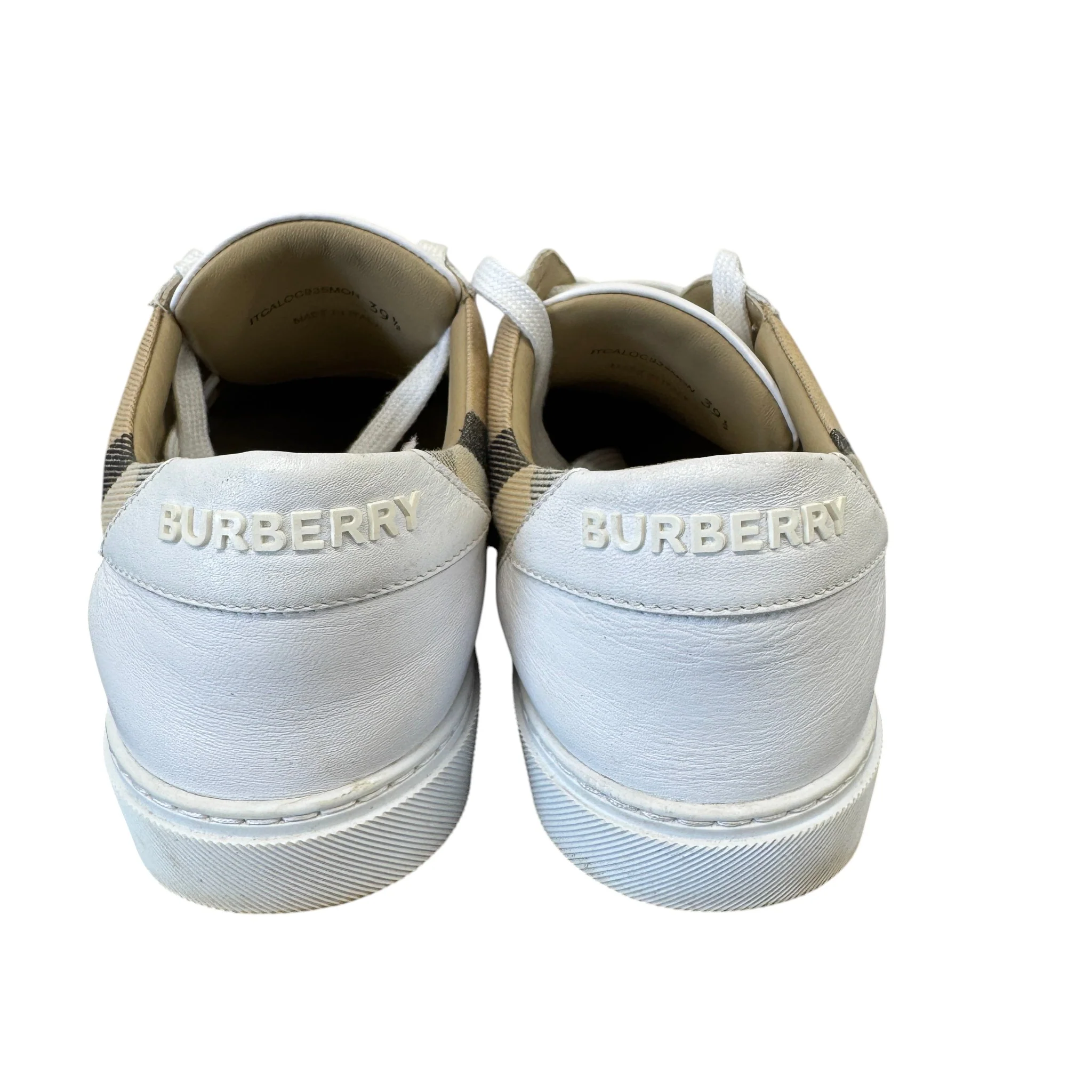 Men's Check Print Low Trainers White Size EU 39.5 / UK 5.5 - Image 9