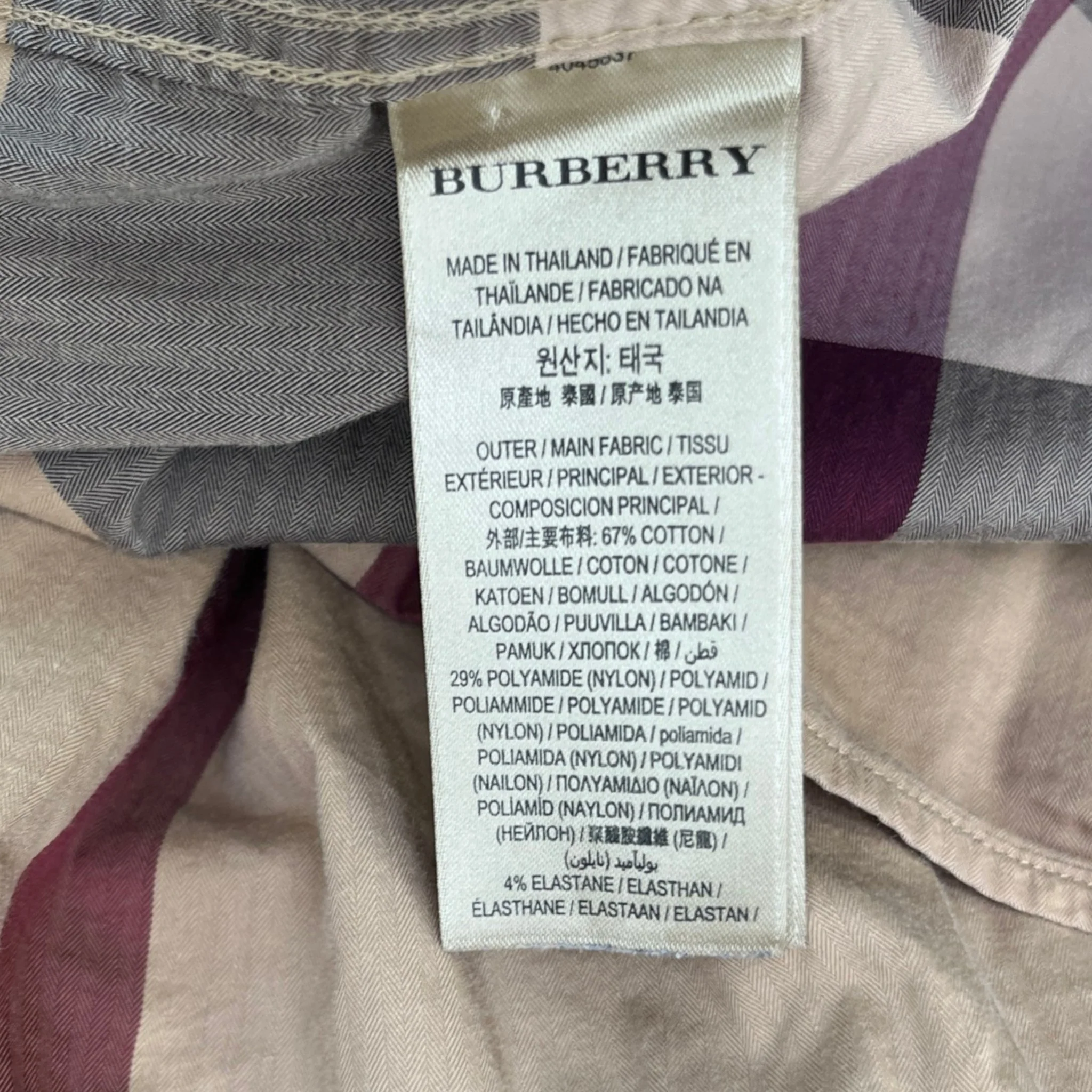 Men's Check Print Shirt Beige Size L - Image 6