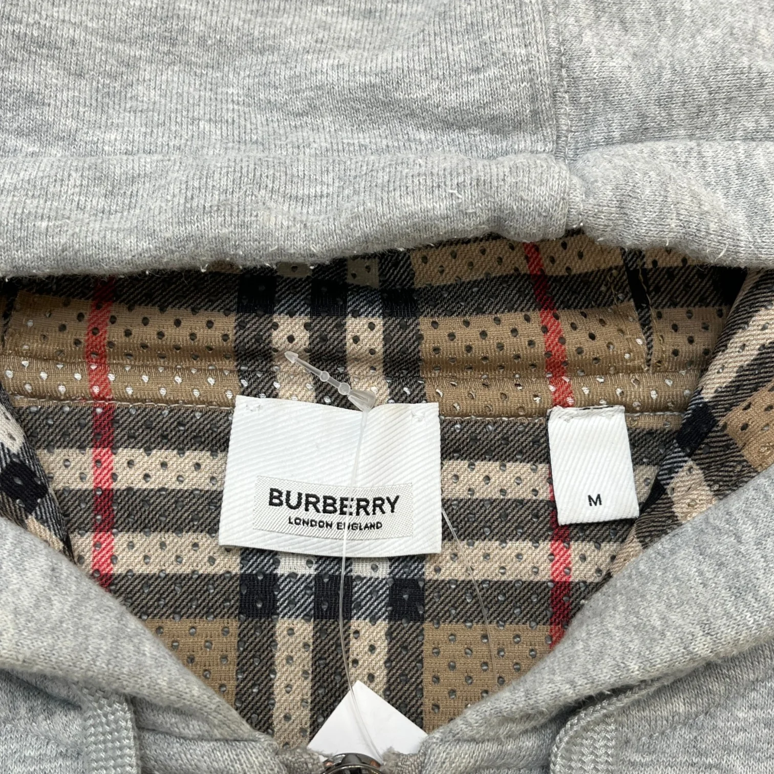 Men's Checked Hove Zip Hoodie Grey Size M - Image 6