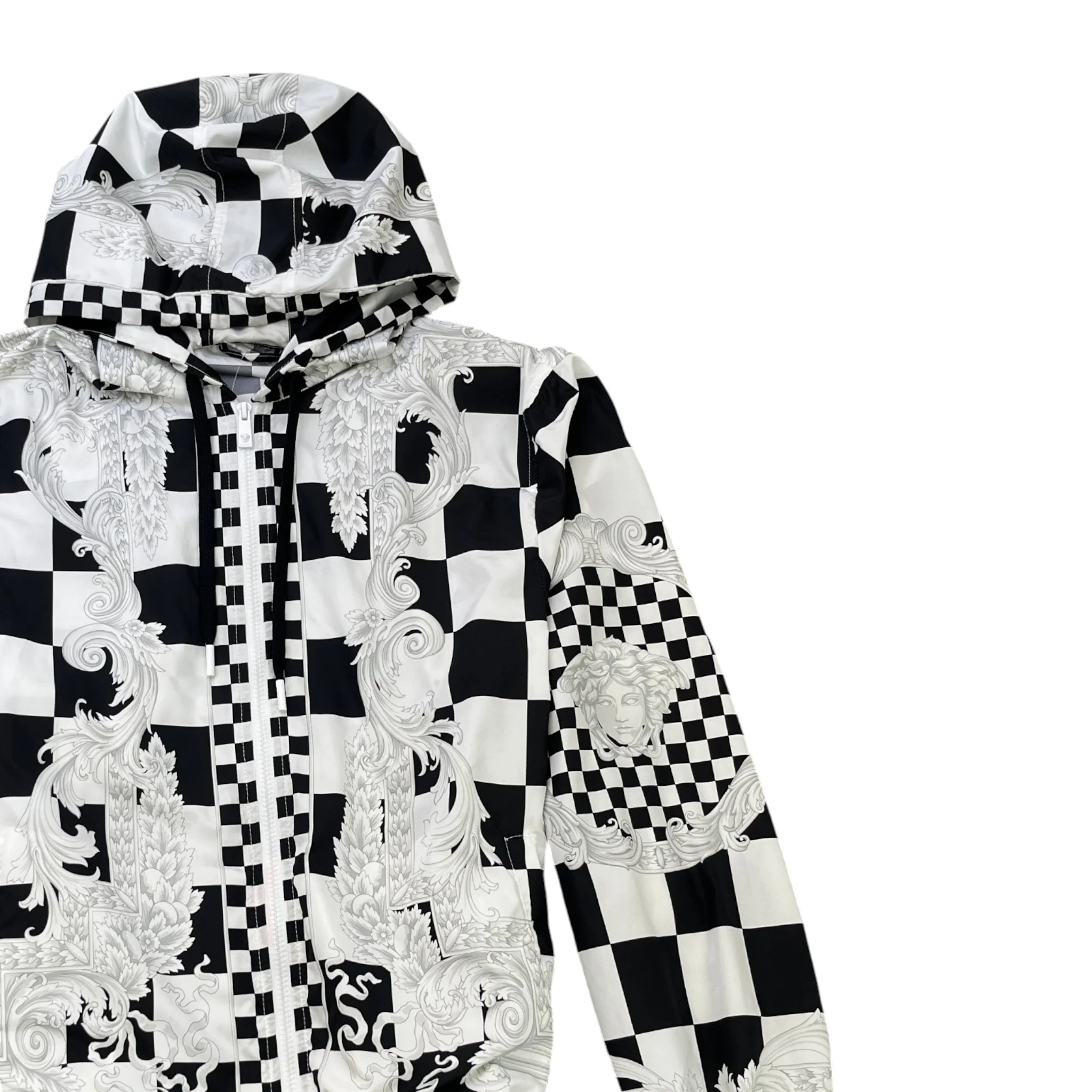 Men's Checkerboard Print Jacket White Size IT 46 / S - Image 3