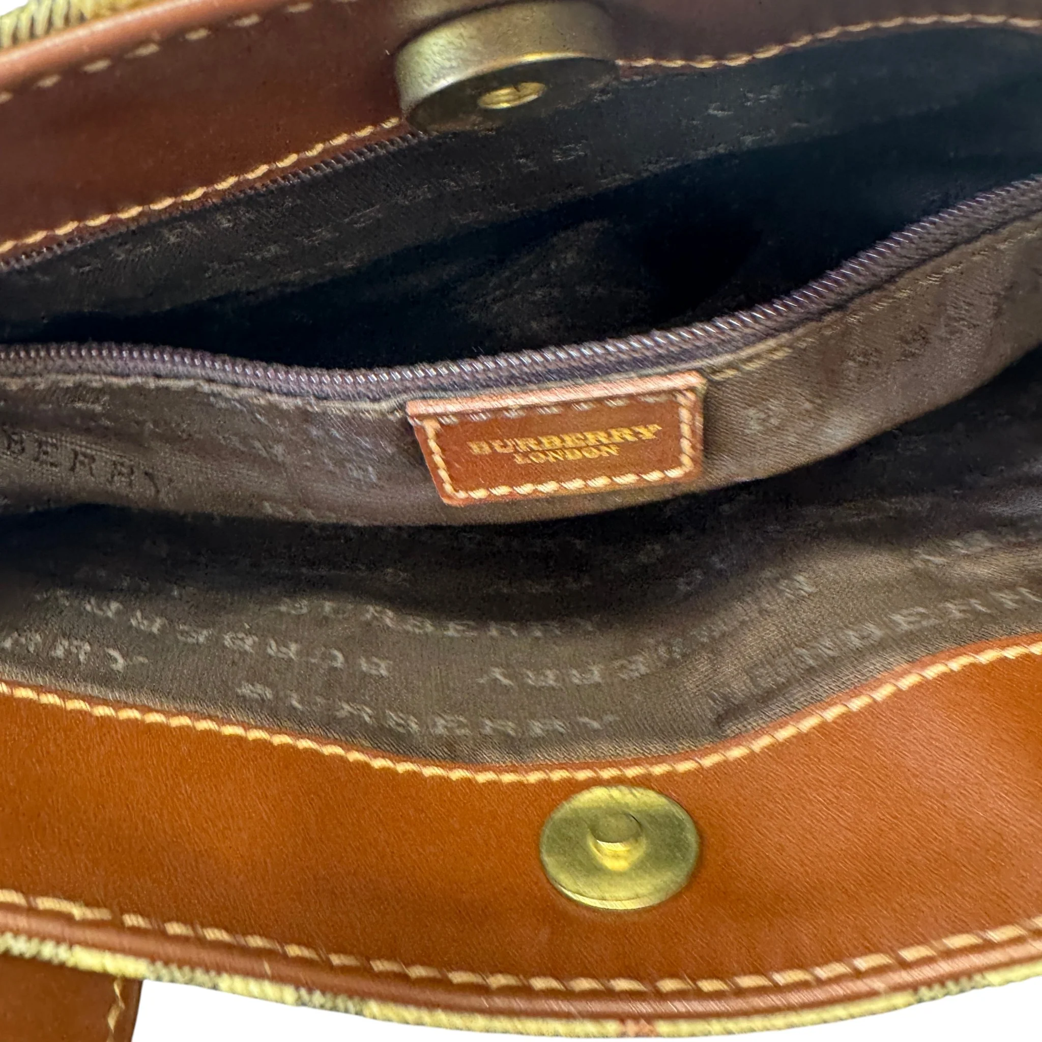 Men's Checkered Bag Beige - Image 9