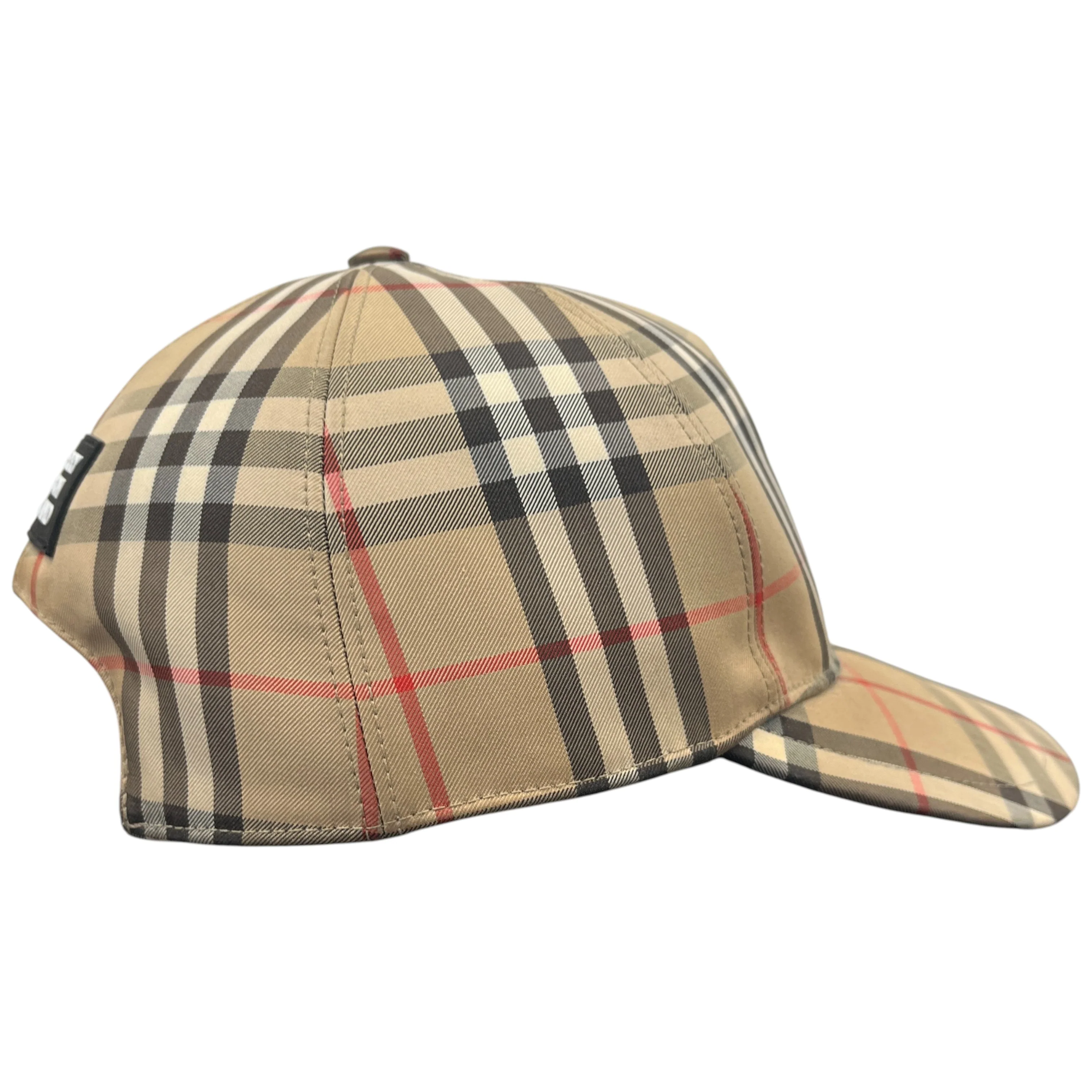 Men's Checkered Cap Beige Size M - Image 5
