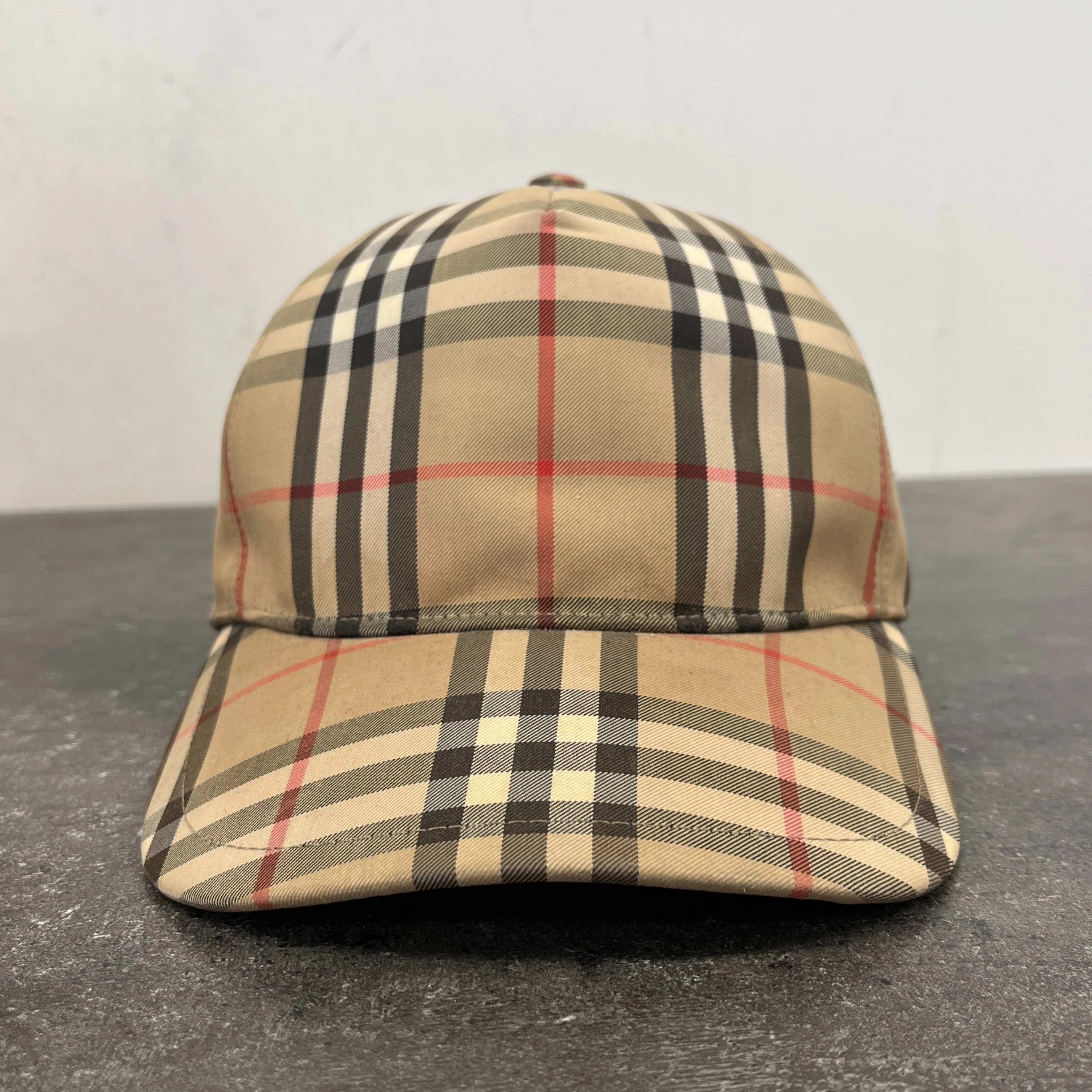 Men's Checkered Cap Beige Size M - Image 7