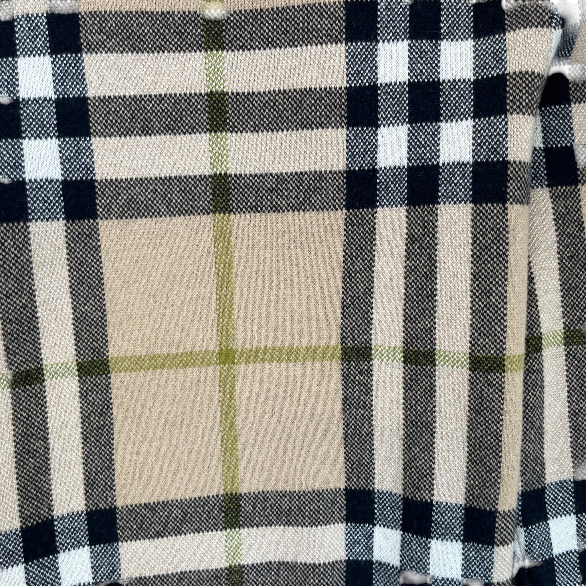 Men's Checkered Cashmere Jumper Beige Size L - Image 5
