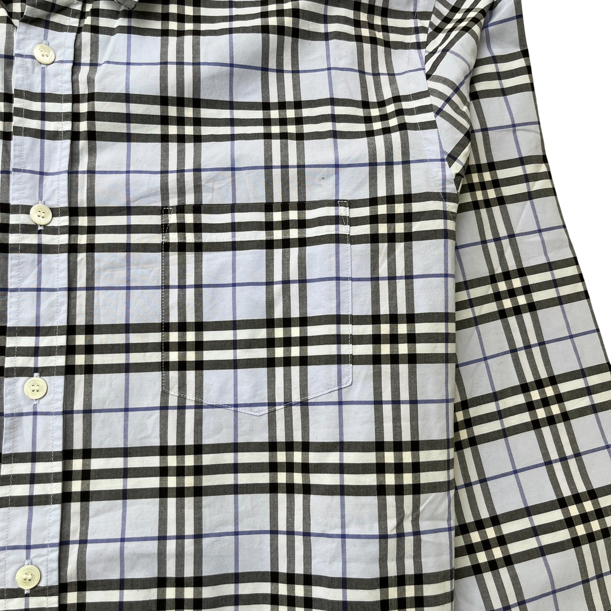 Men's Checkered Long Sleeve Shirt Blue Size XL - Image 5