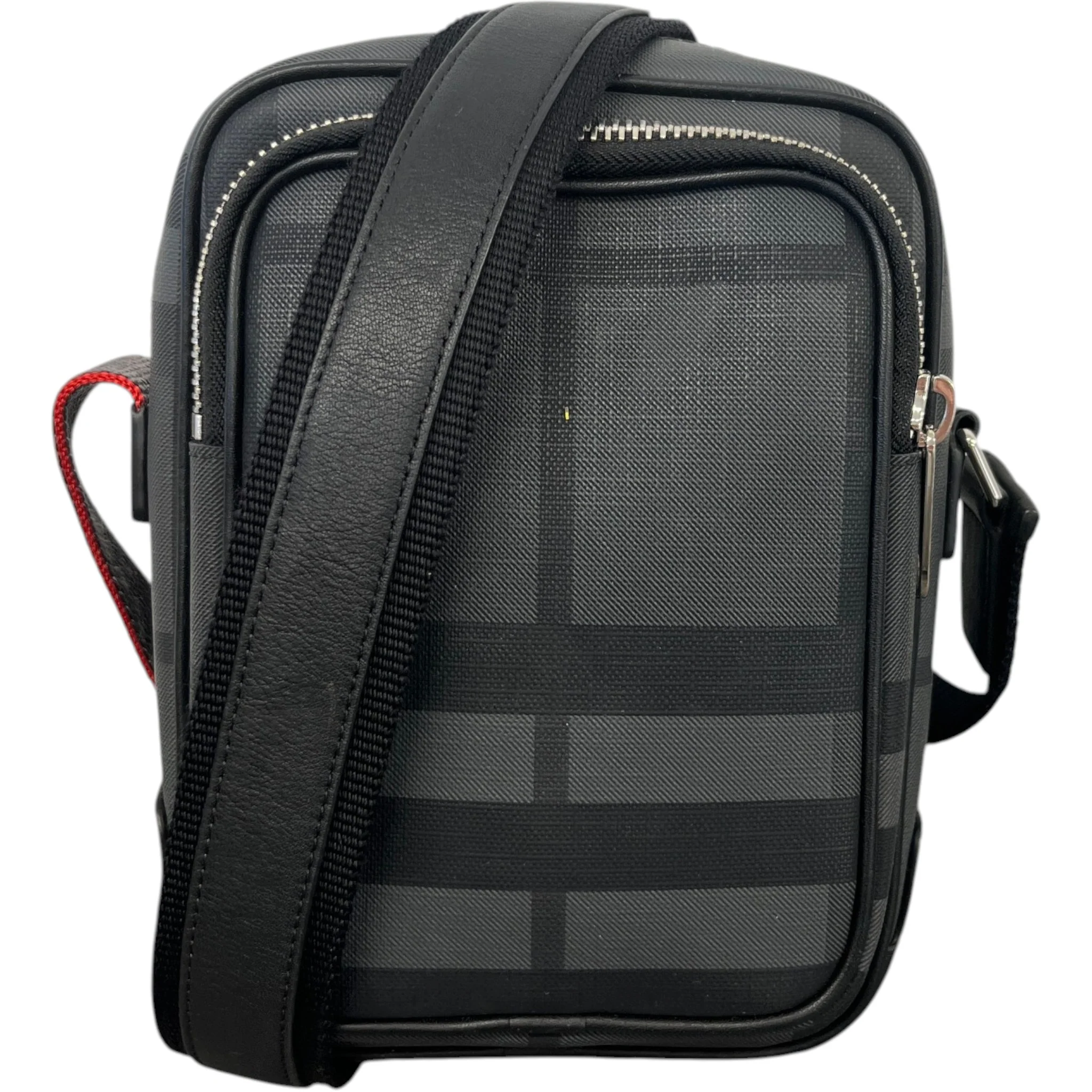 Men's Checkered Messenger Bag Black