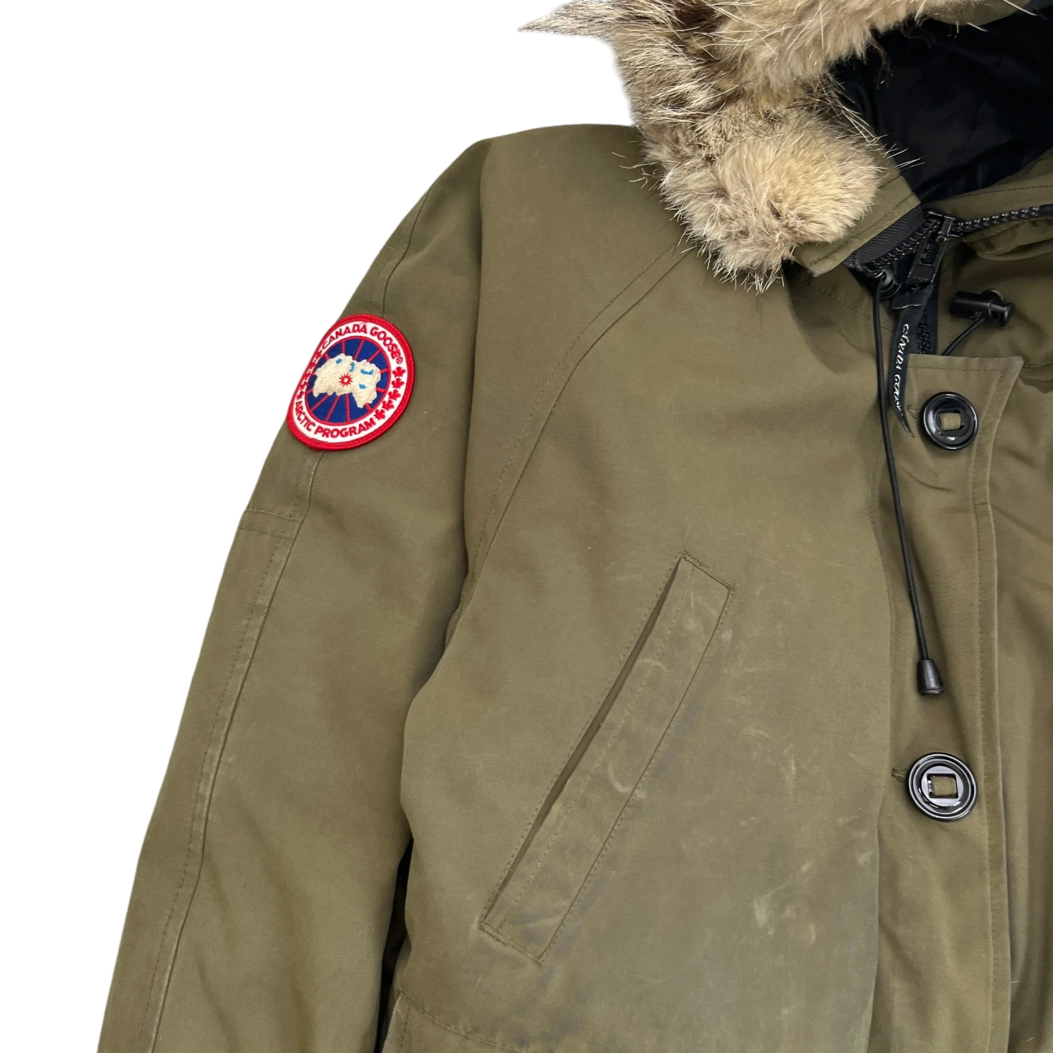 Men's Chilliwack Bomber Down Jacket Khaki Size L - Image 5