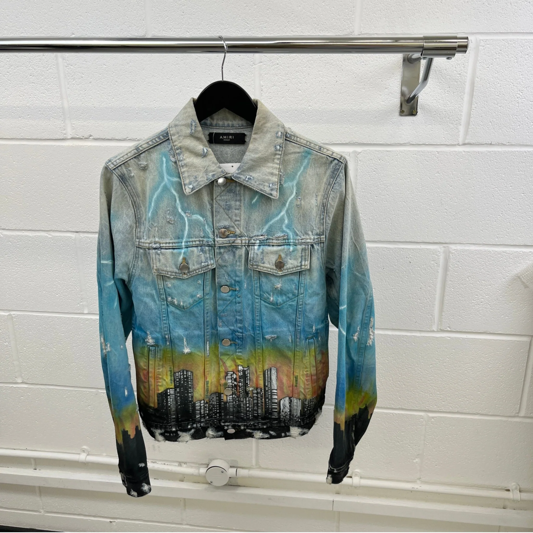 Men's City Dragon Trucker Jacket Multi-Coloured Size M - Image 8