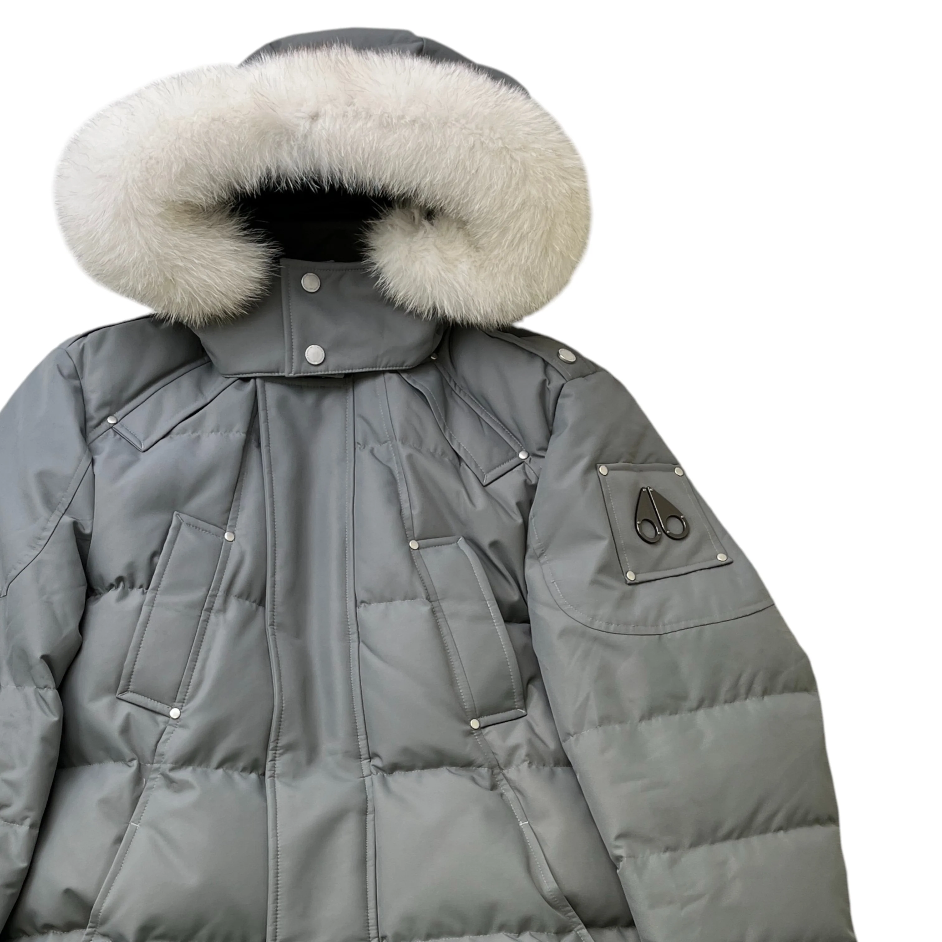 Men's Cloud Neoshear Parka Down Jacket Grey Size M - Image 3