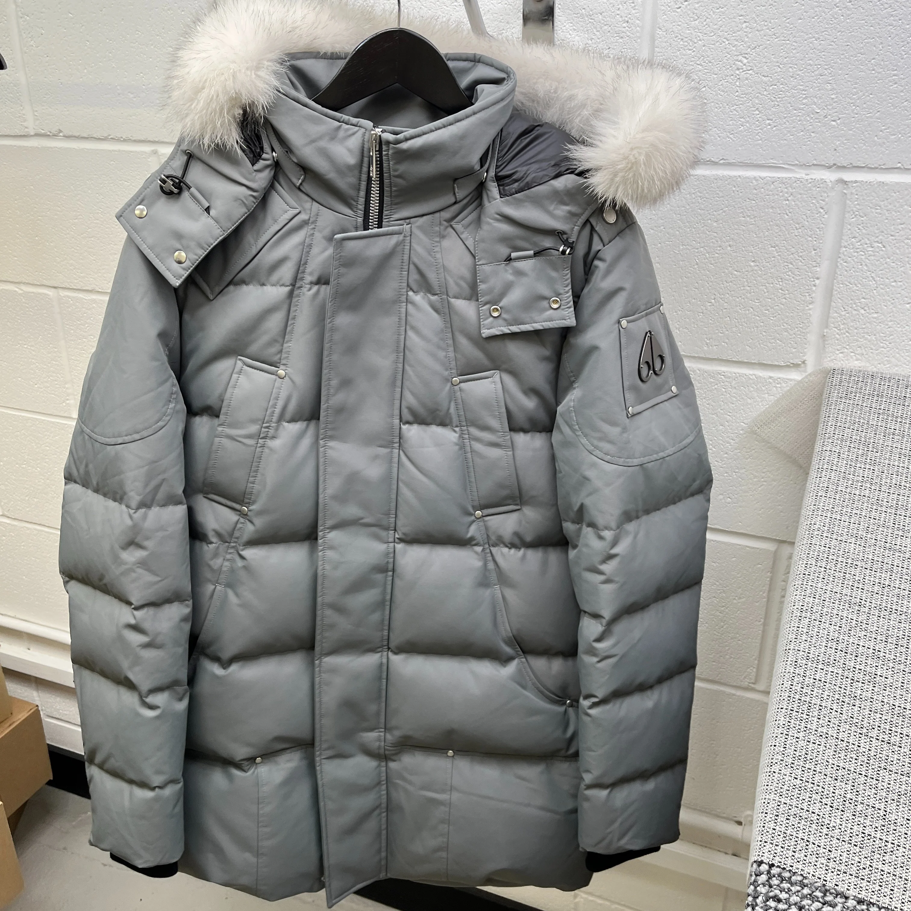 Men's Cloud Neoshear Parka Down Jacket Grey Size M - Image 7