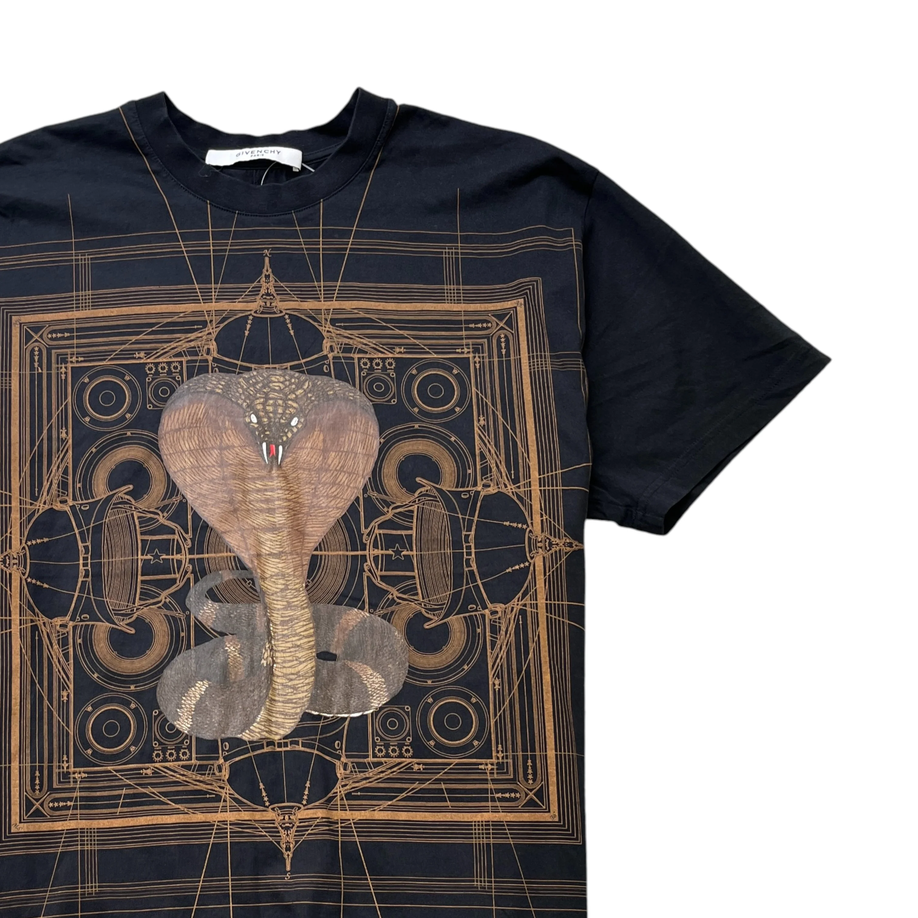 Men's Cobra Map Print T-Shirt Black Size S - Image 3