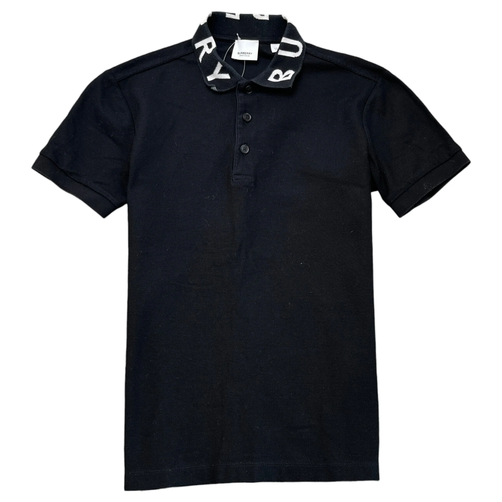 Men's Collar Logo Polo Shirt Black Size XS