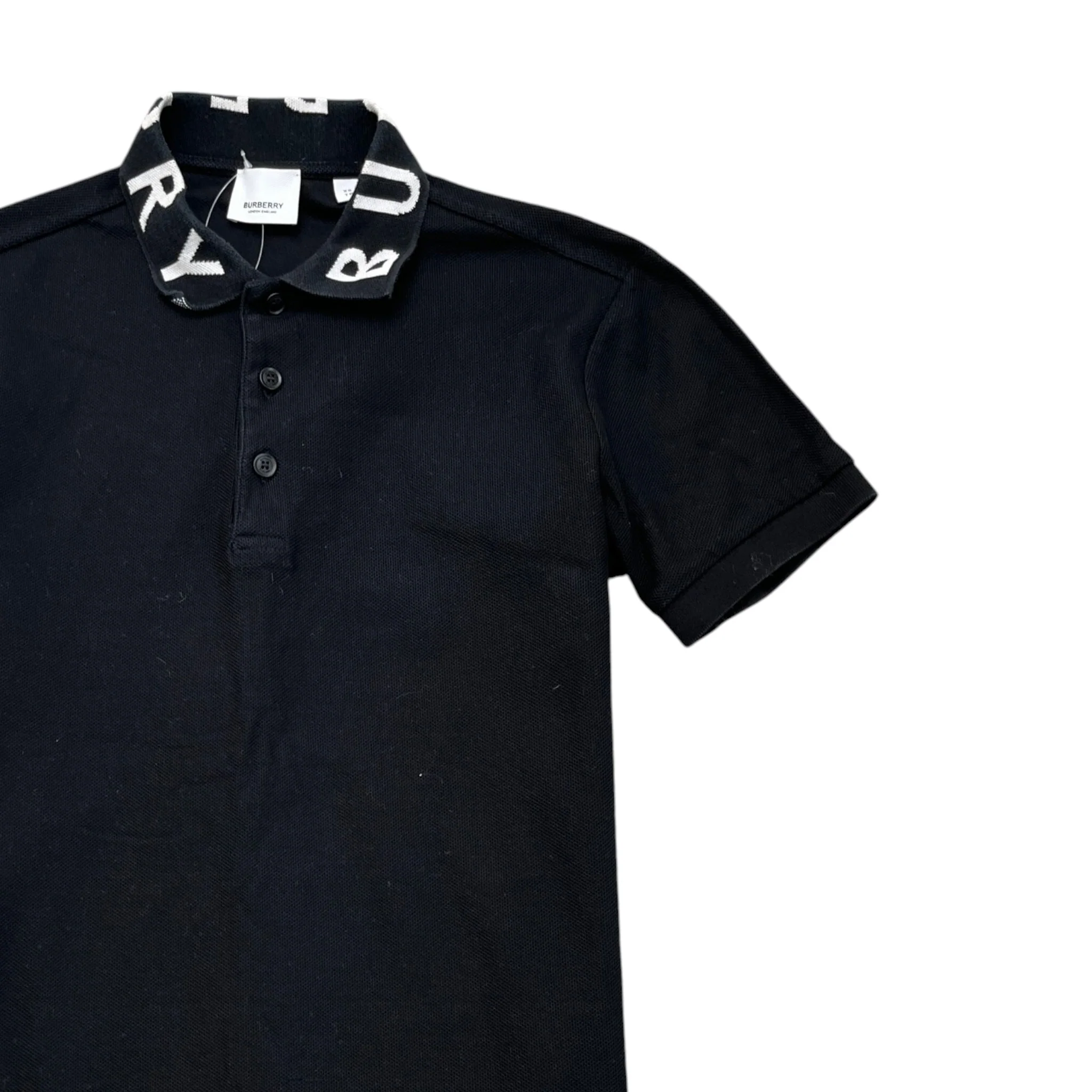 Men's Collar Logo Polo Shirt Black Size XS - Image 3