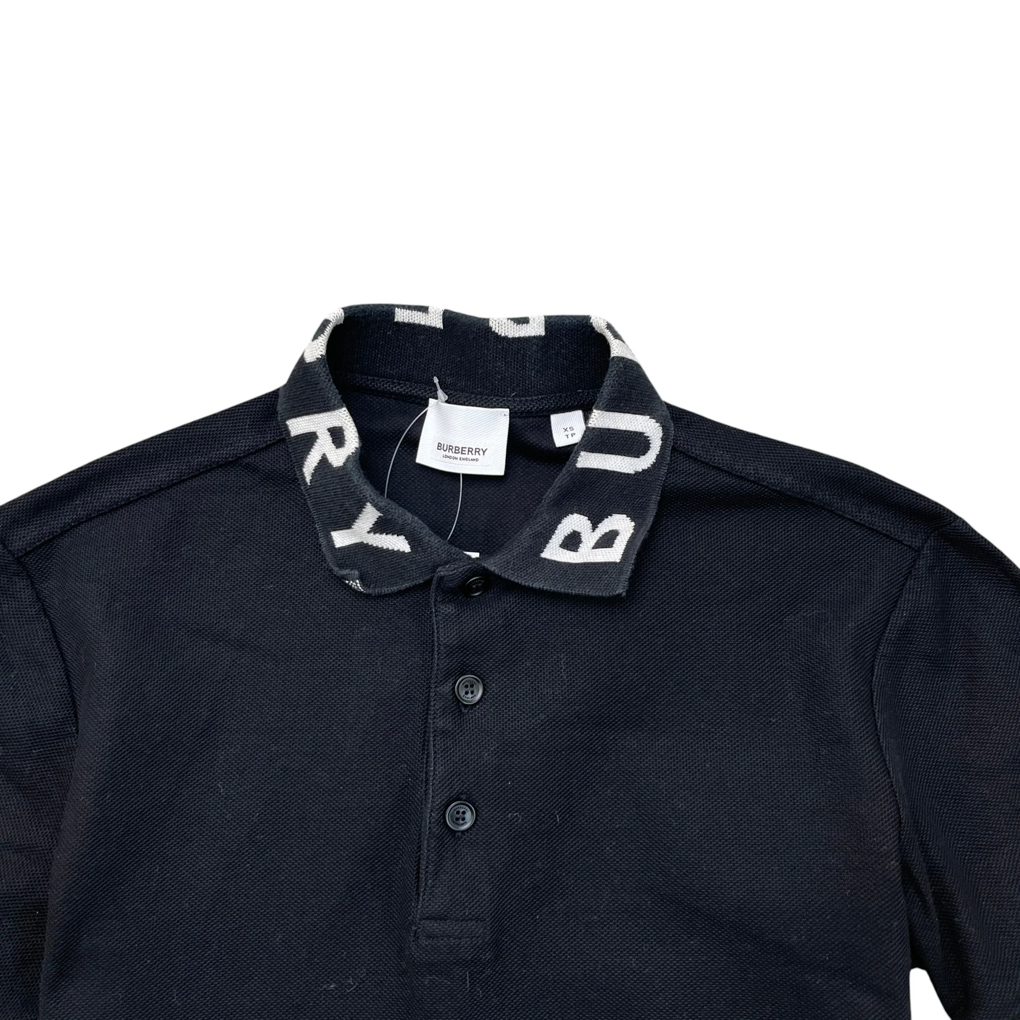 Men's Collar Logo Polo Shirt Black Size XS - Image 5