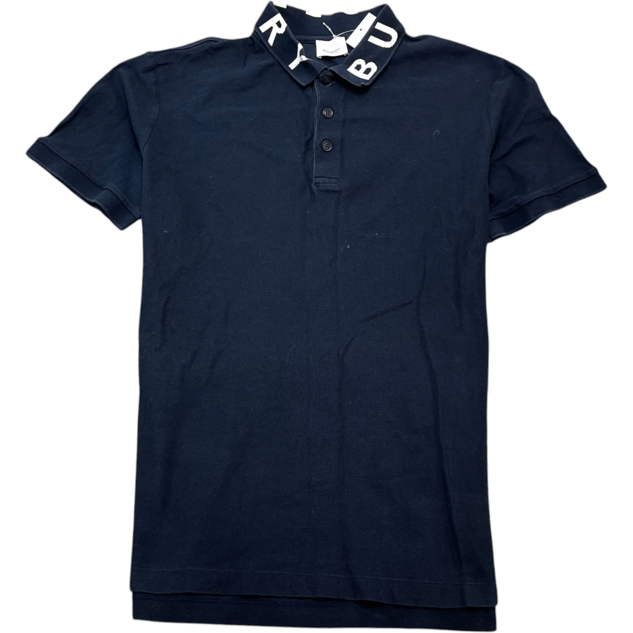 Men's Collar Logo Print Polo Shirt Navy Size L