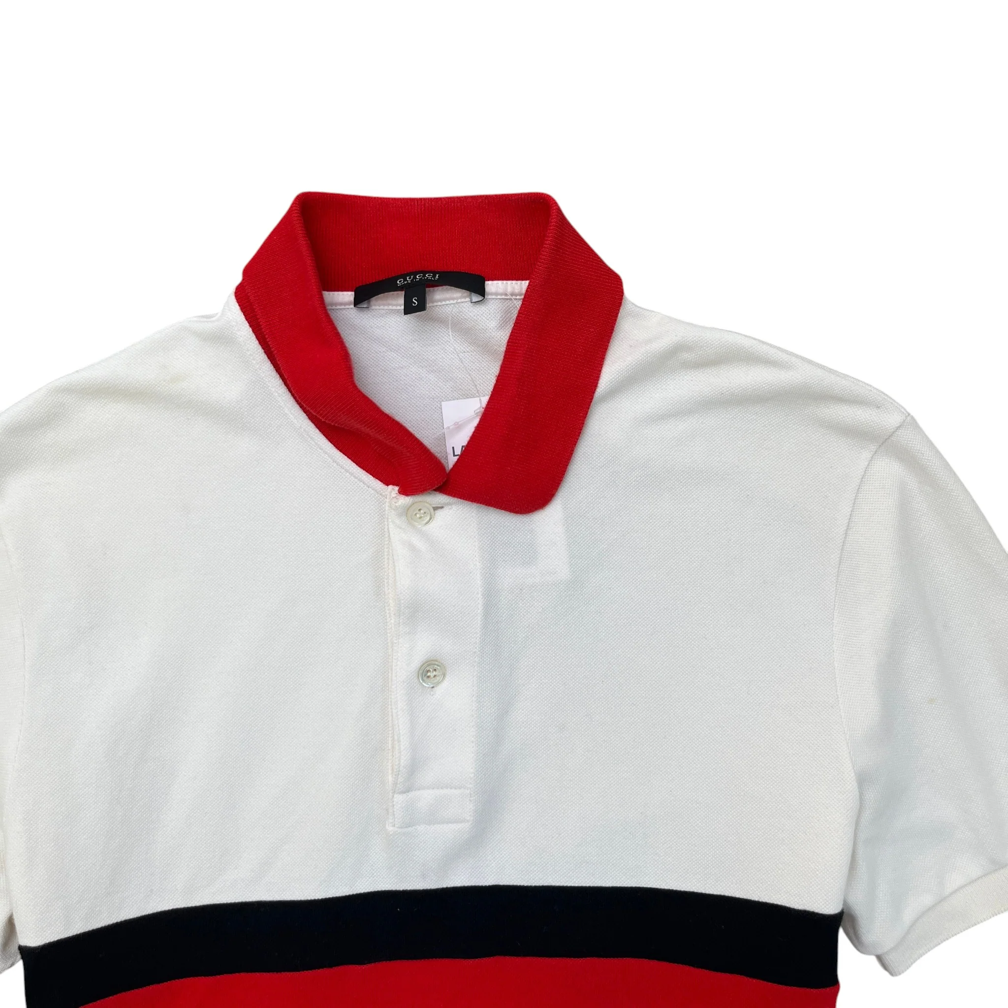 Men's Colour Block Polo Shirt Red Size S - Image 5