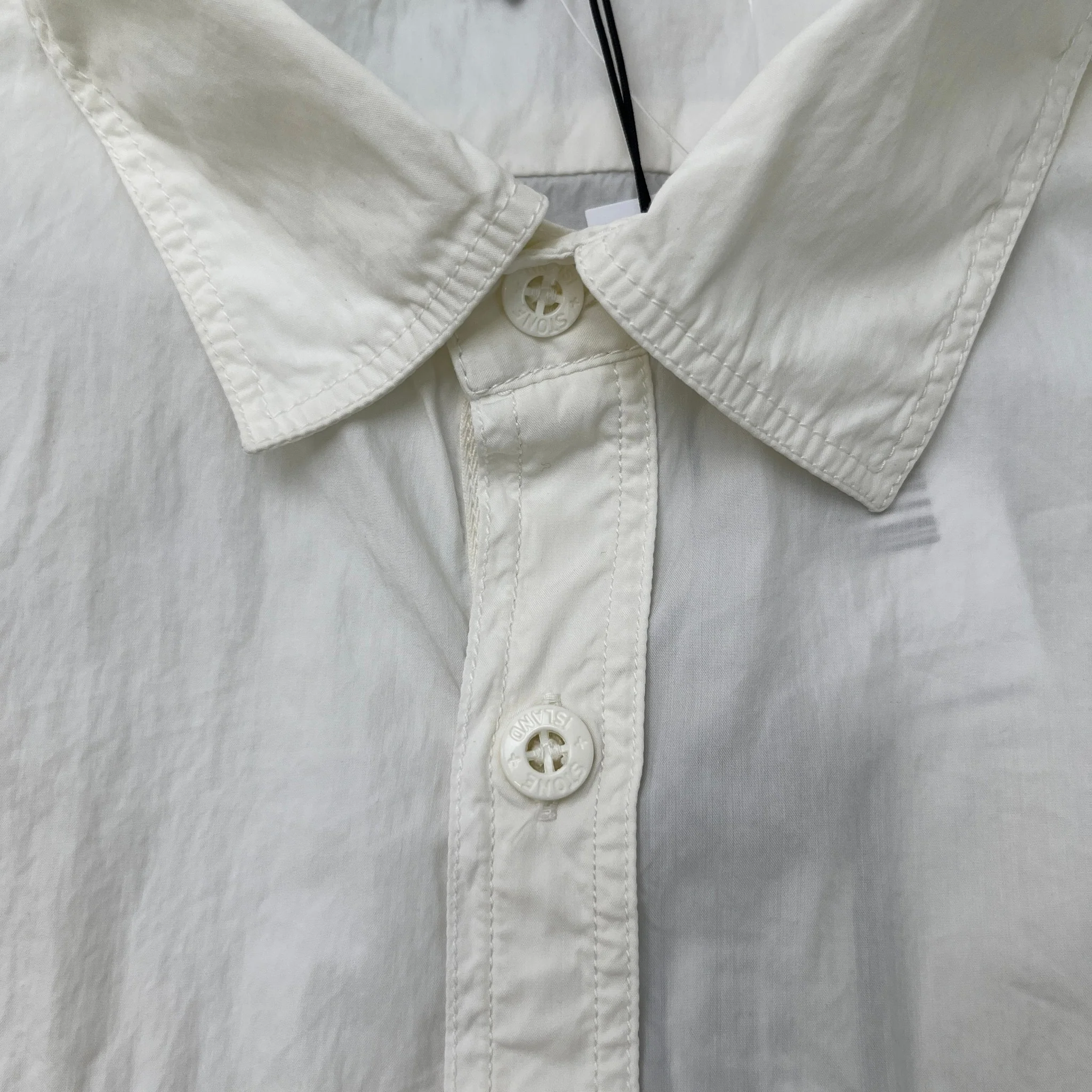 Men's Compass Logo Patch Long Sleeve Shirt White Size XL - Image 7