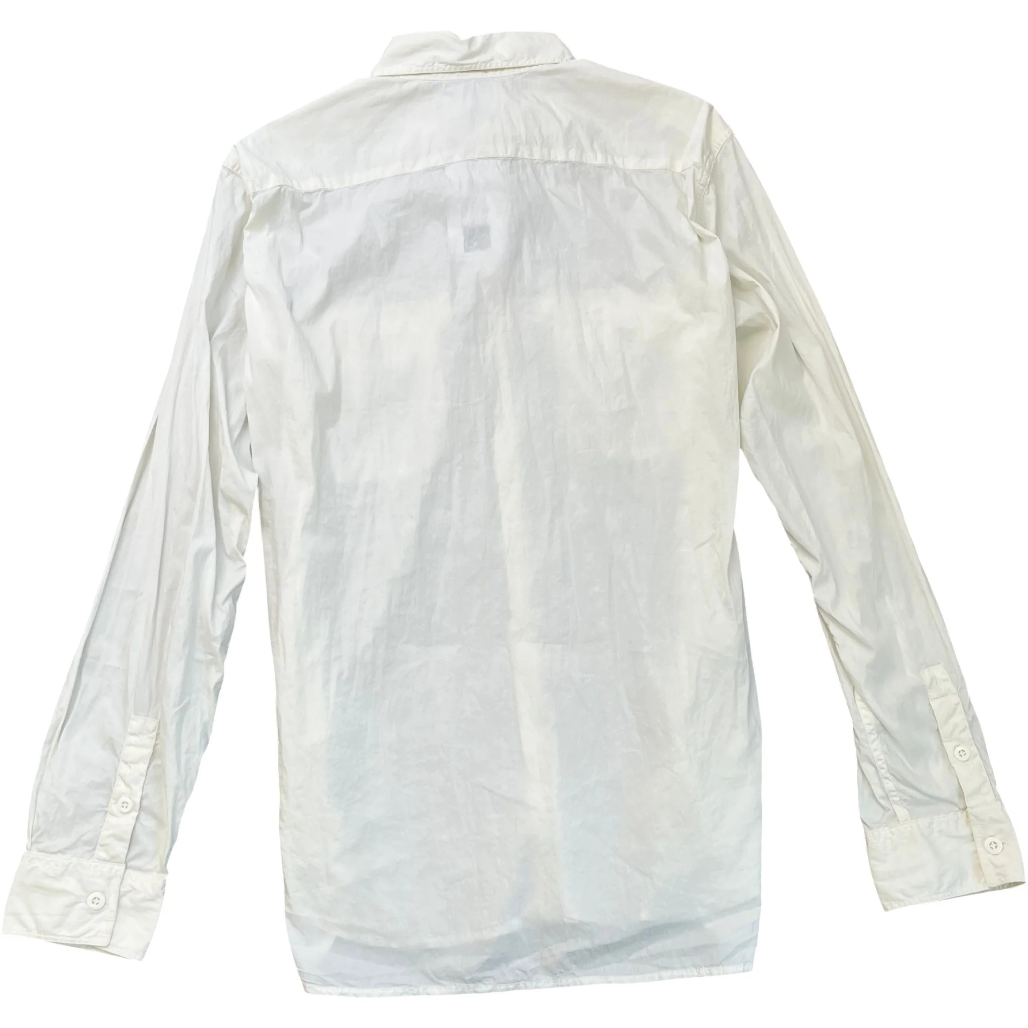 Men's Compass Logo Patch Long Sleeve Shirt White Size XL - Image 2