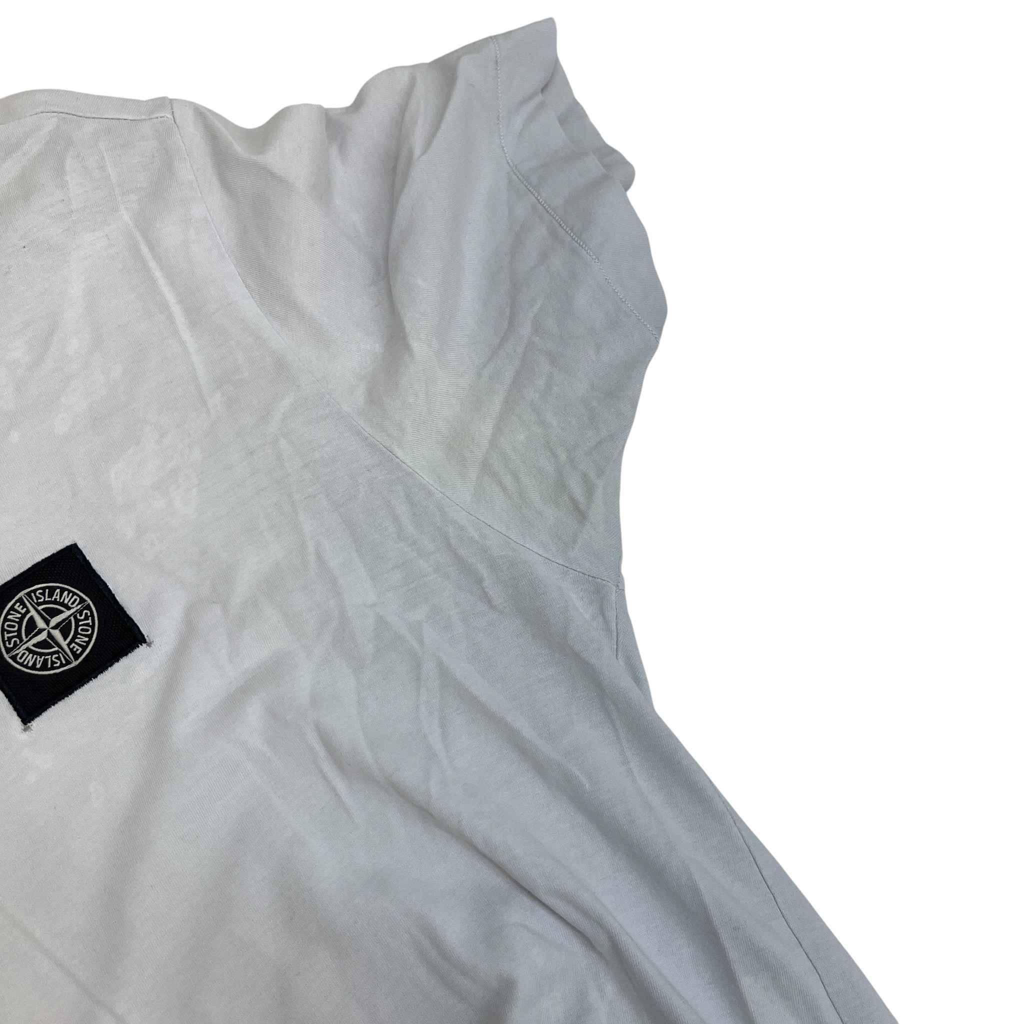 Men's Compass Logo Patch T-Shirt White Size M - Image 10