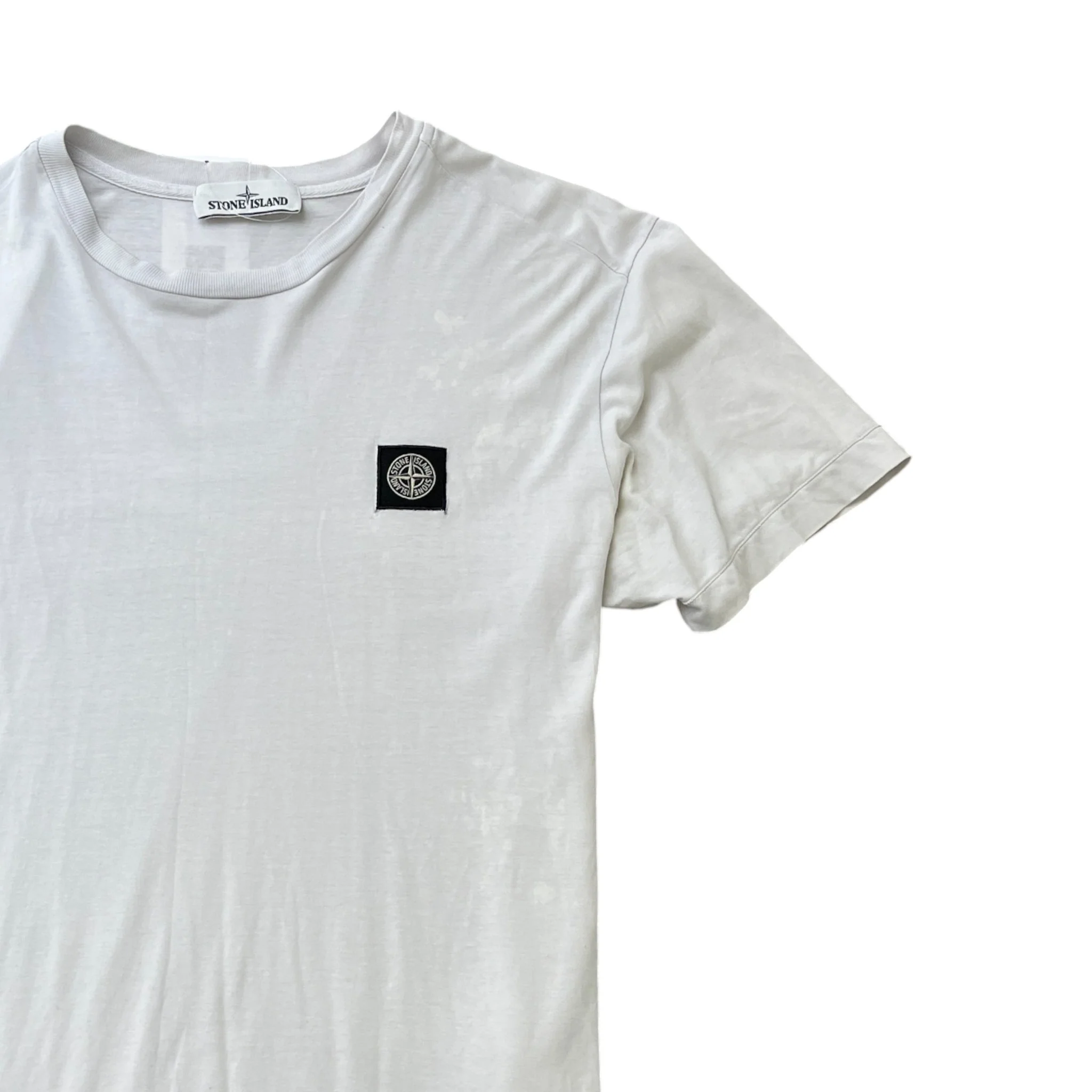 Men's Compass Logo Patch T-Shirt White Size M - Image 3