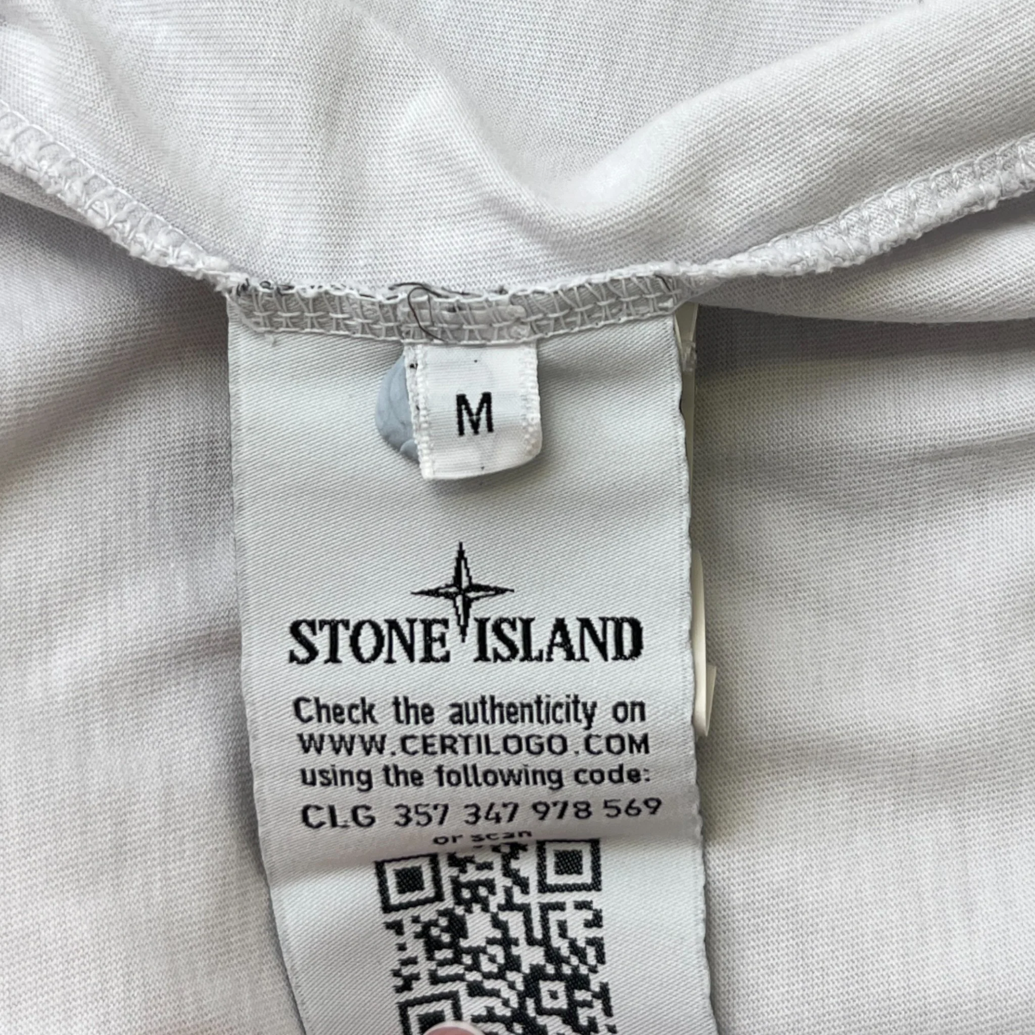 Men's Compass Logo Patch T-Shirt White Size M - Image 7