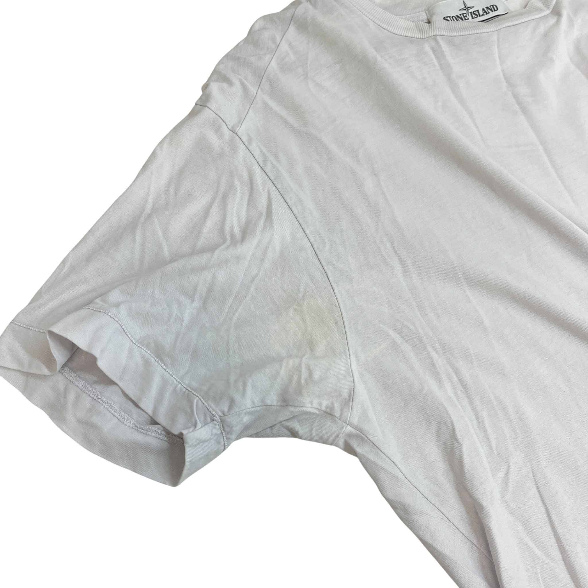 Men's Compass Logo Patch T-Shirt White Size M - Image 9