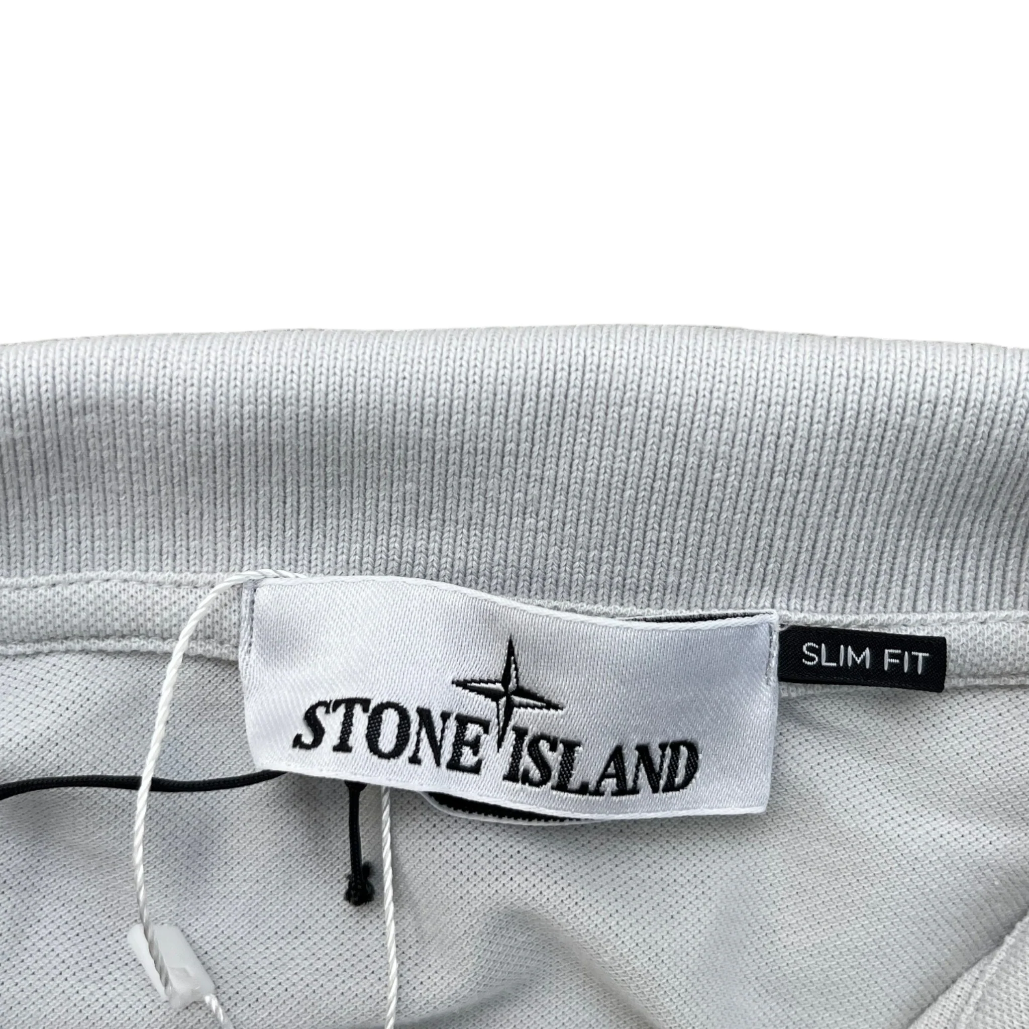 Men's Compass Logo Polo Shirt Grey Size M - Image 9