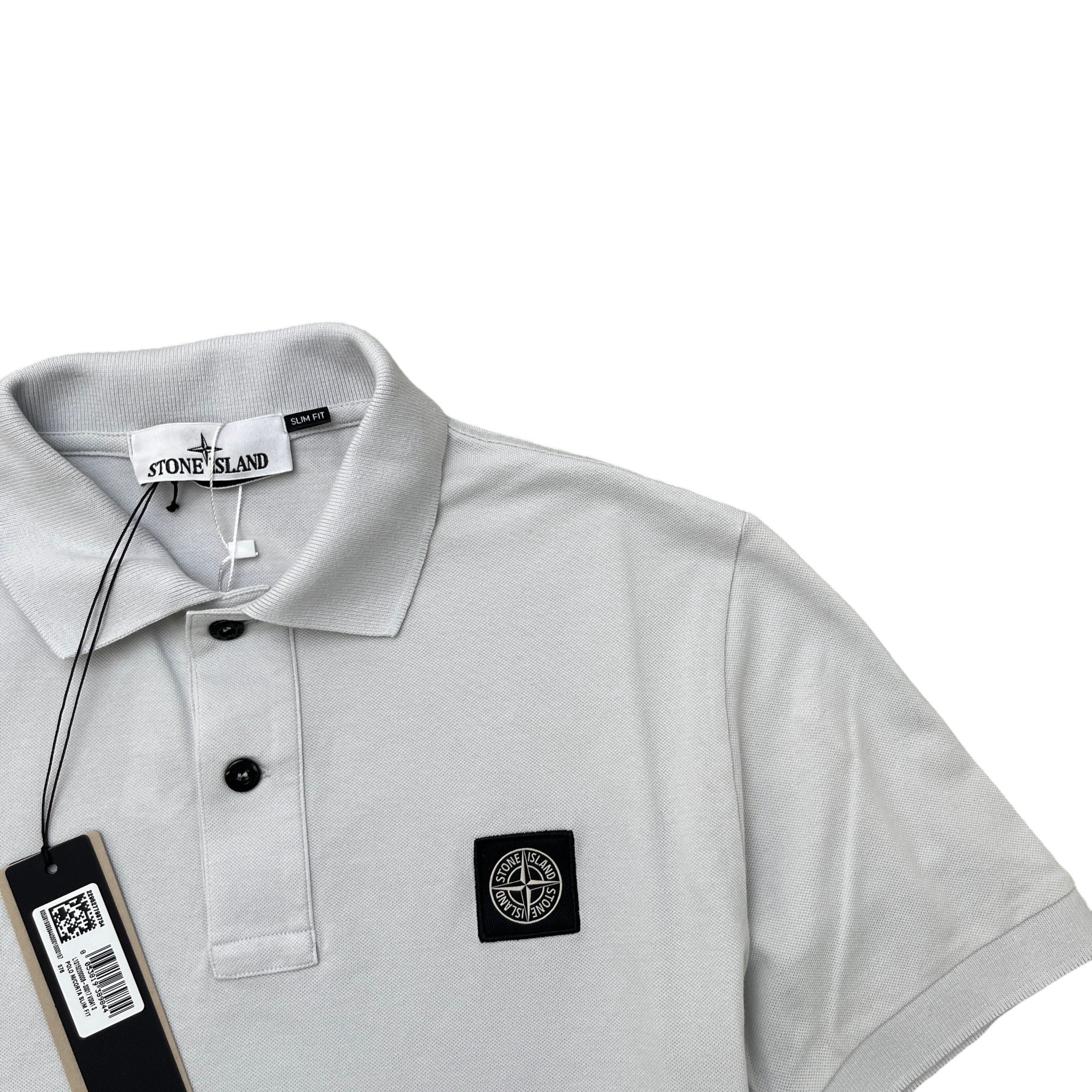 Men's Compass Logo Polo Shirt Grey Size M - Image 6