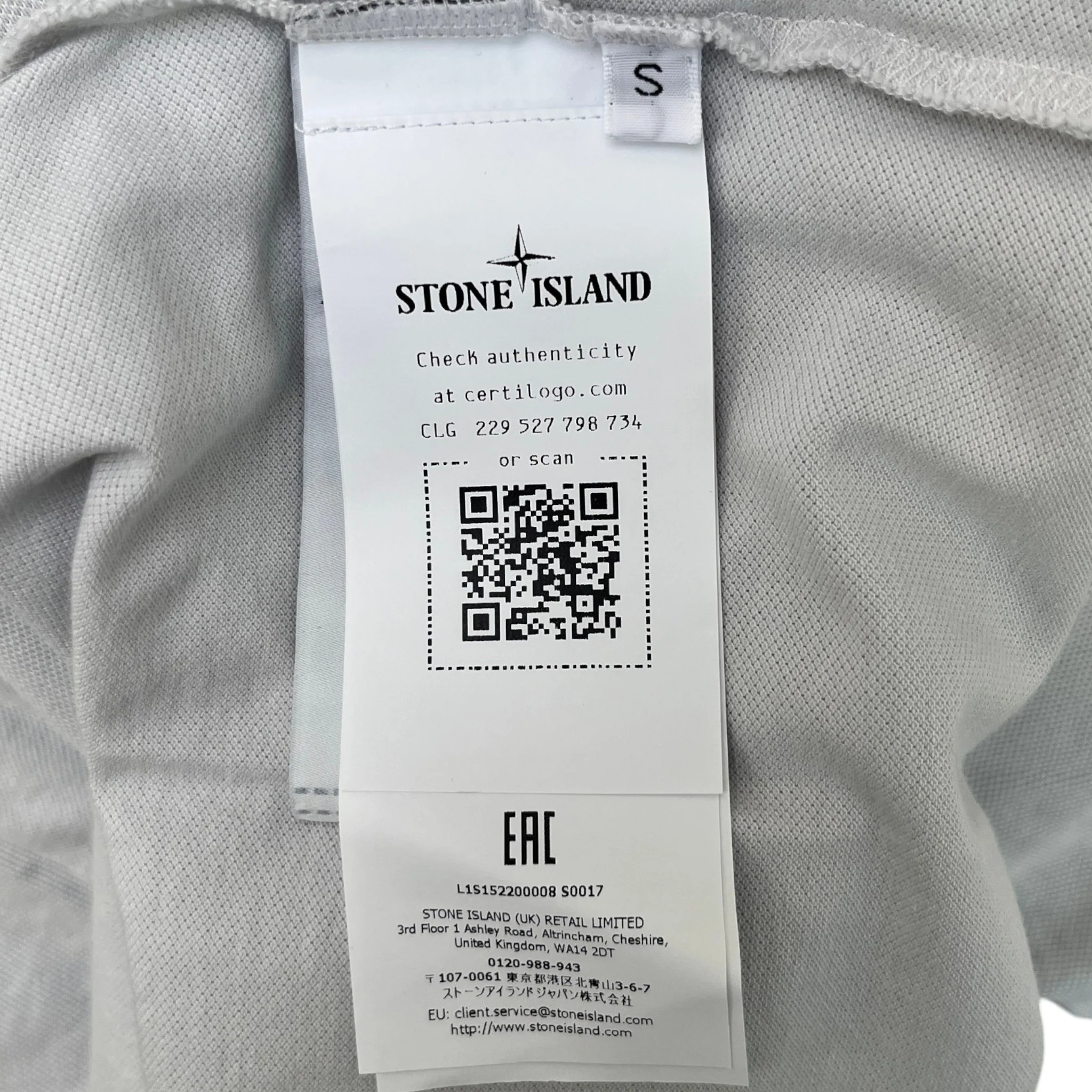 Men's Compass Logo Polo Shirt Grey Size S - Image 10