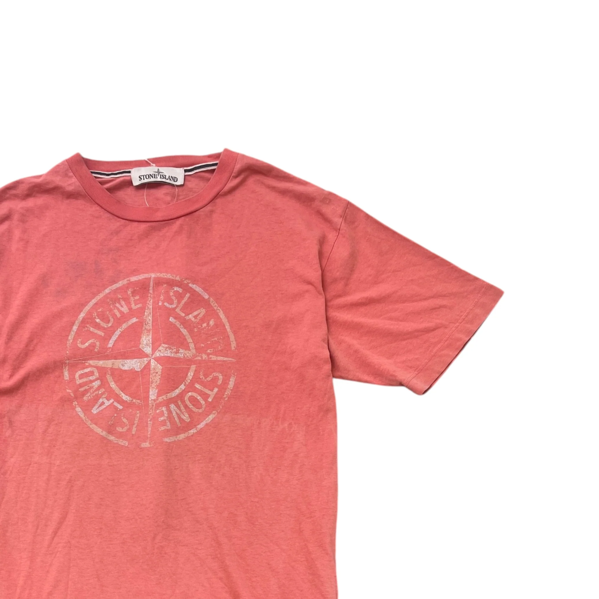 Men's Compass Logo T-Shirt Pink Size S - Image 3