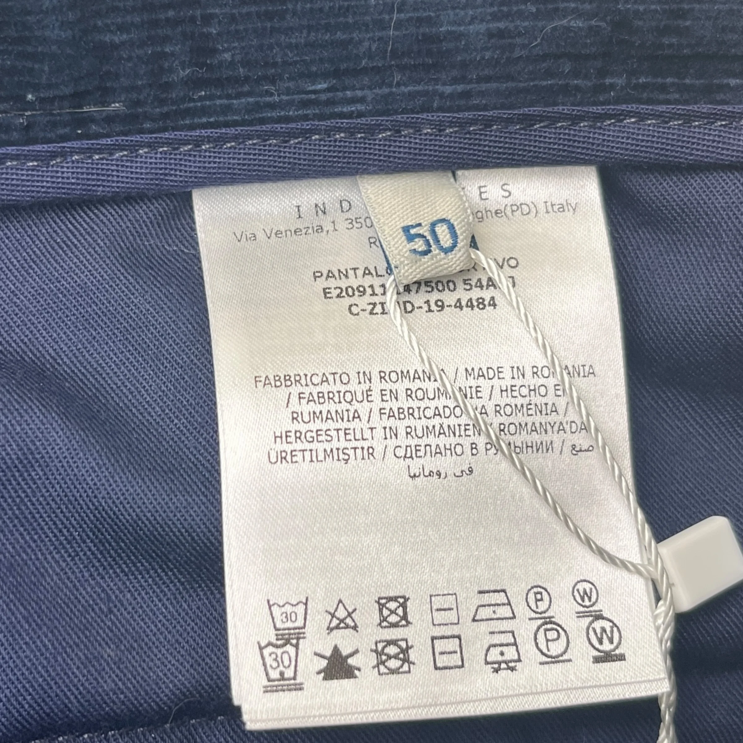 Men's Corduroy Cargos Blue Size IT 50 / UK 34 - Image 6
