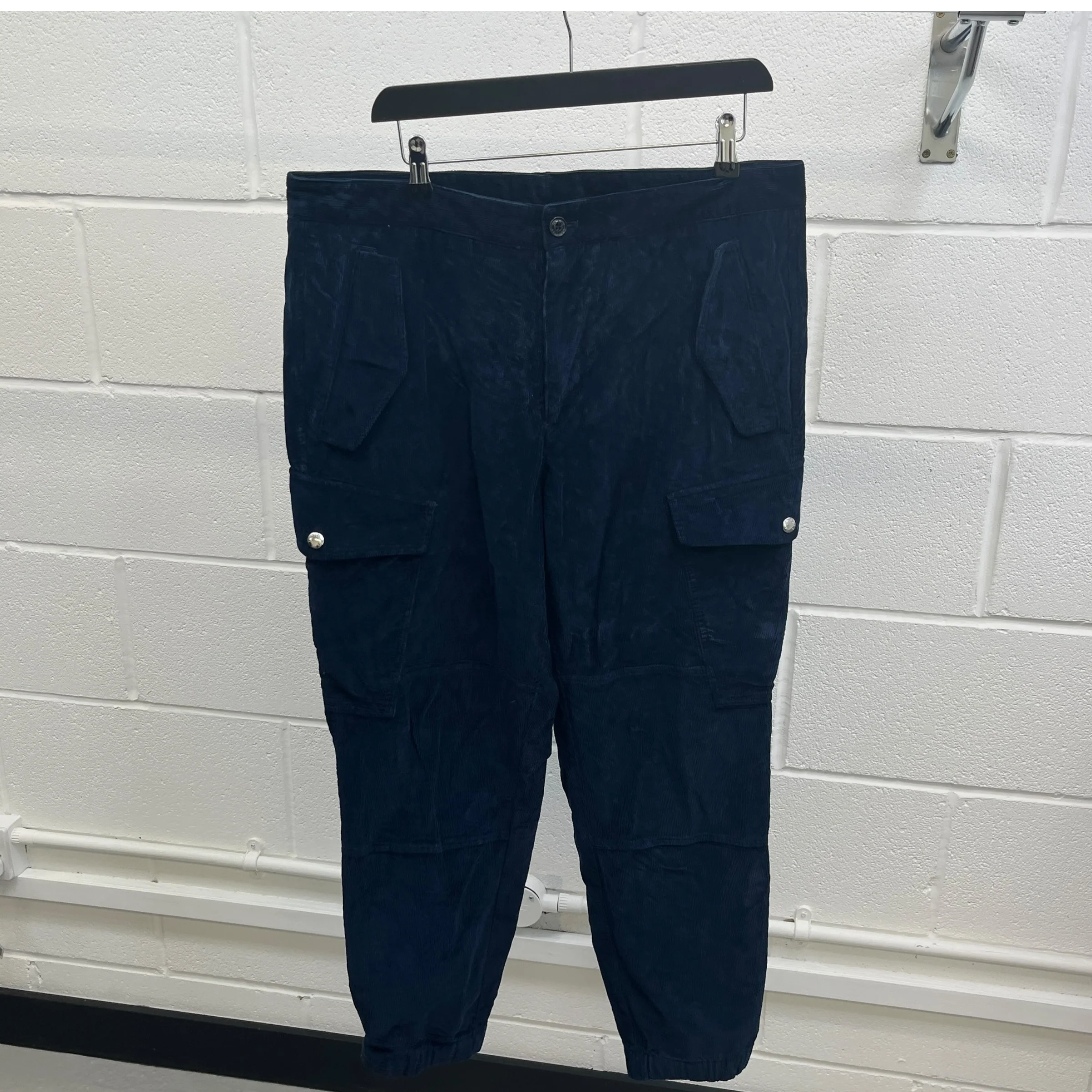 Men's Corduroy Cargos Blue Size IT 50 / UK 34 - Image 8