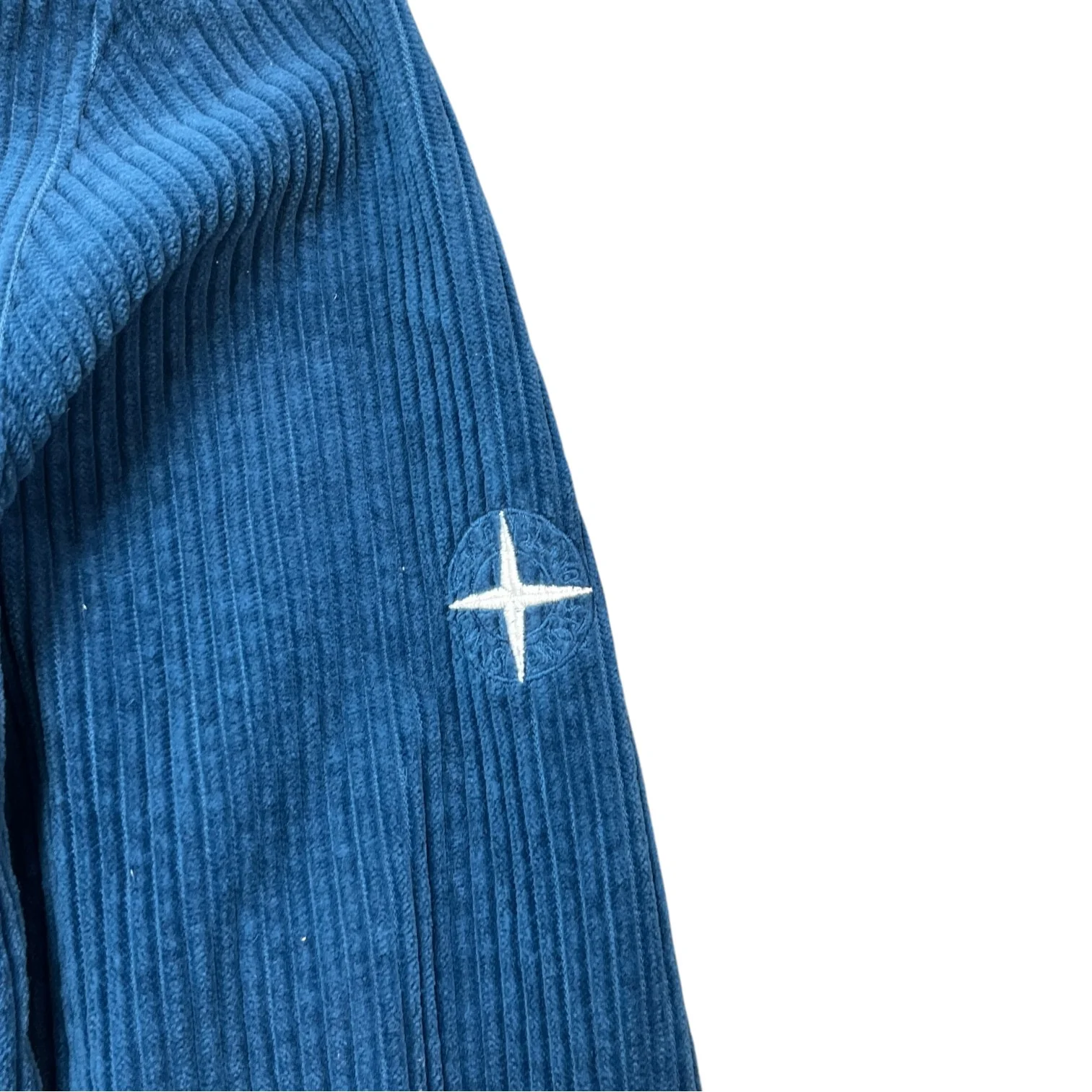 Men's Corduroy Embroidered Logo OverShirt Blue Size M - Image 6