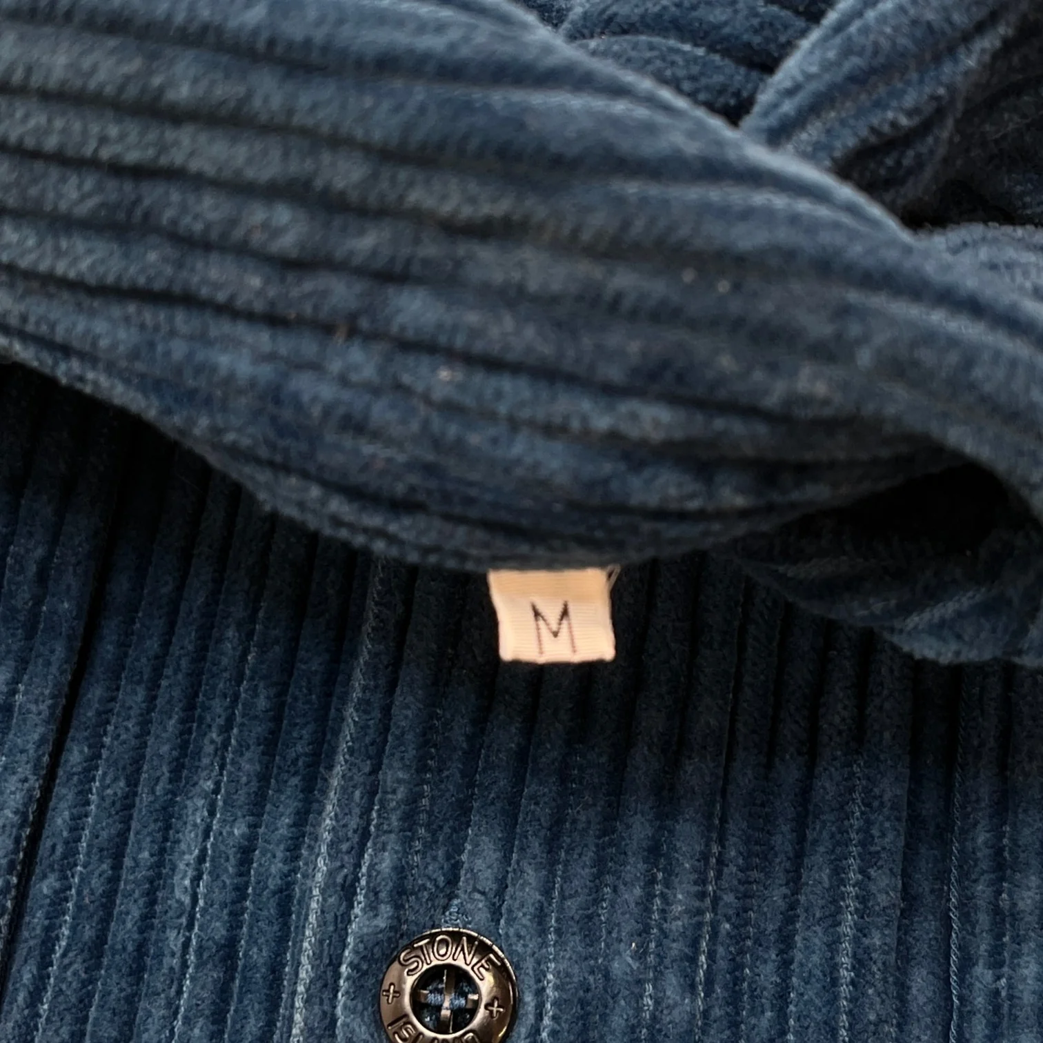 Men's Corduroy Embroidered Logo OverShirt Blue Size M - Image 7