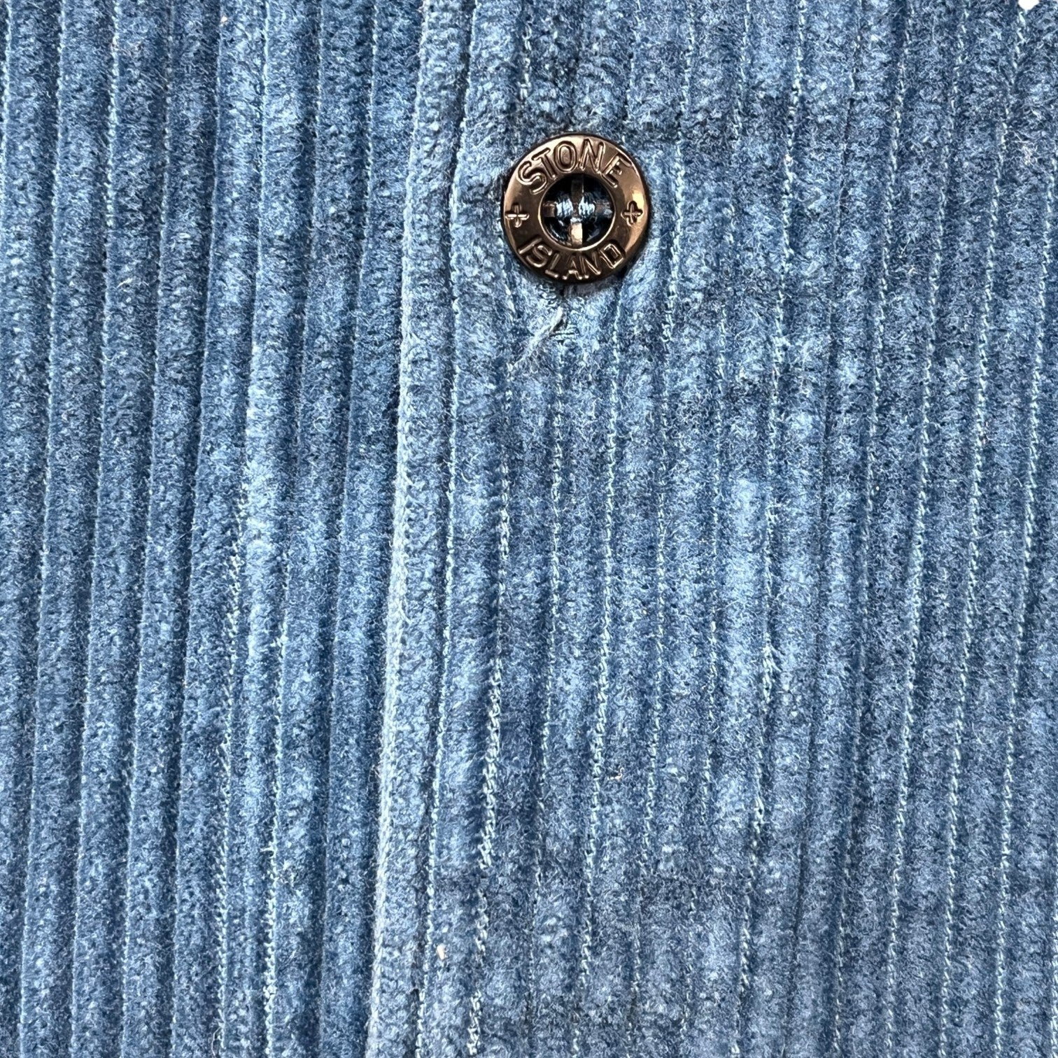 Men's Corduroy Embroidered Logo OverShirt Blue Size M - Image 8