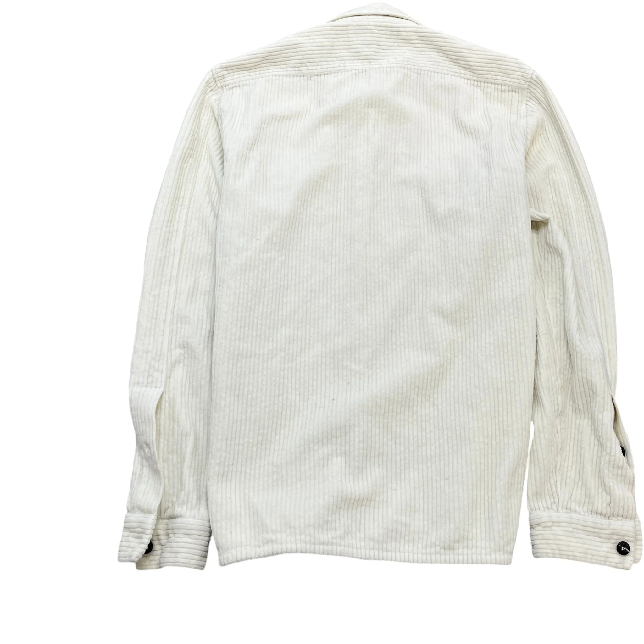 Men's Corduroy Embroidered Logo OverShirt Cream Size M - Image 2