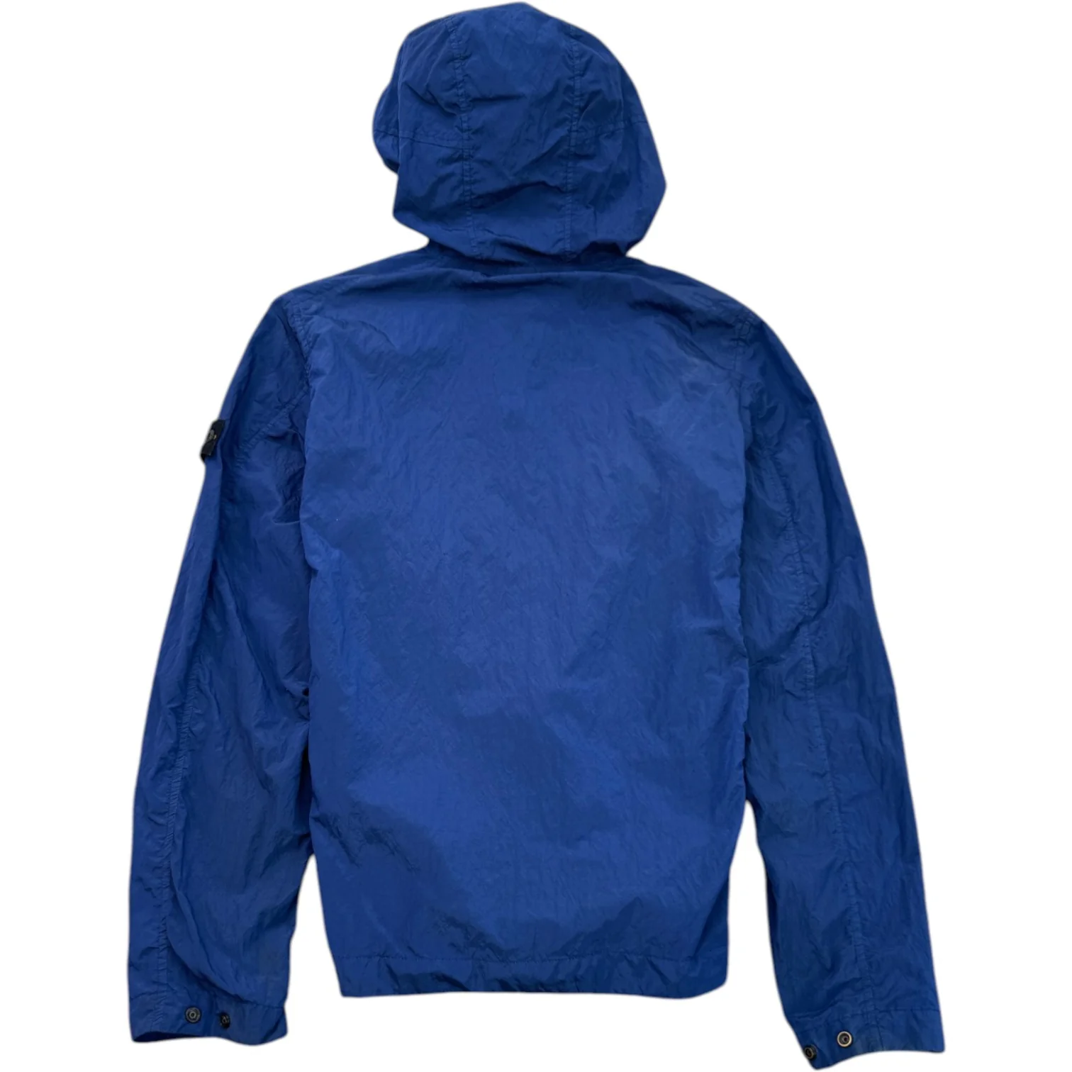 Men's Crinkle Reps Applique Logo Windbreaker Blue Size Age 14 - Image 2