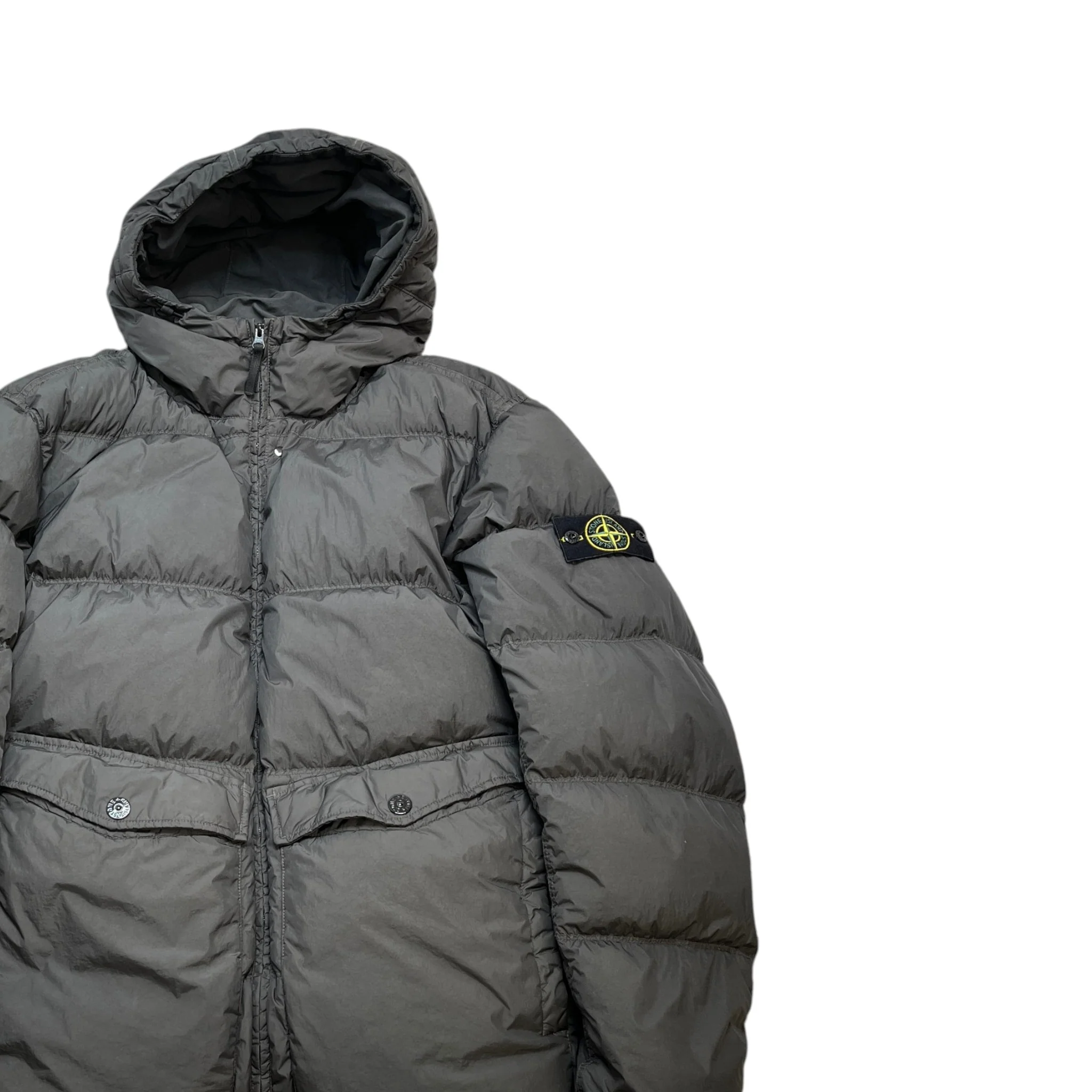 Men's Crinkle Reps Hooded Down Jacket Black Size XXXL - Image 3
