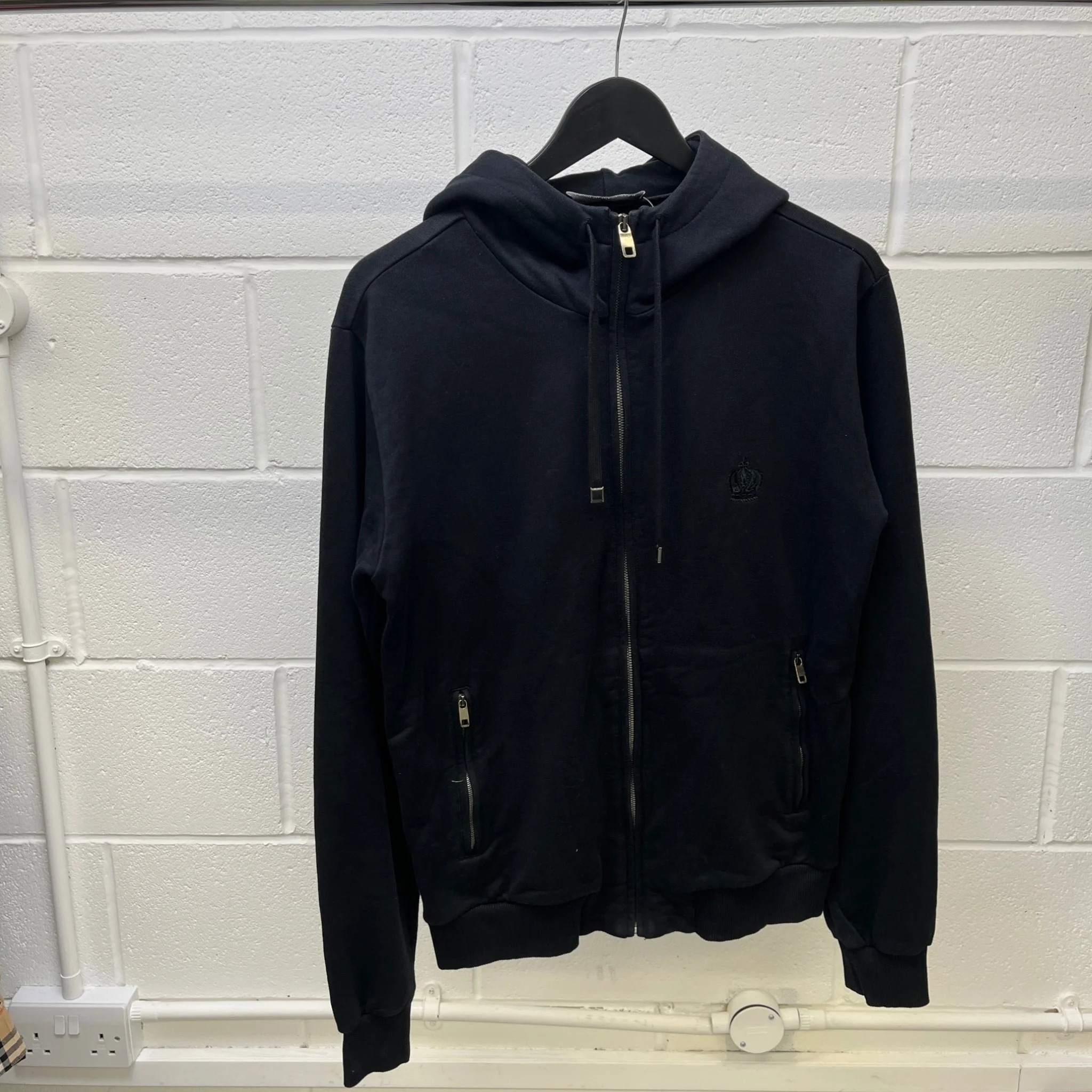 Men's Crown Embroidered Logo Hoodie Black Size IT 48 / UK M - Image 9