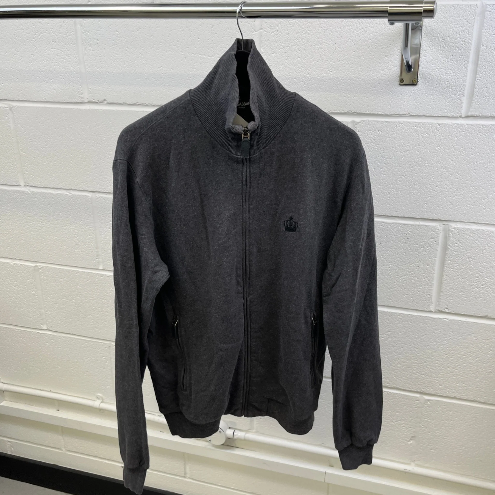 Men's Crown Embroidered Logo Jumper Grey Size IT 52 / UK XL - Image 8